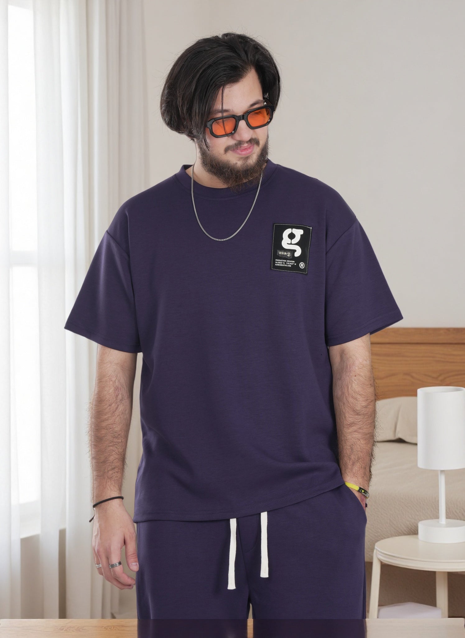 Finelook Premium Lounge Set – T-Shirt & Jogger Sweatpants Co-Ord for Men | Casual Streetwear Tracksuit