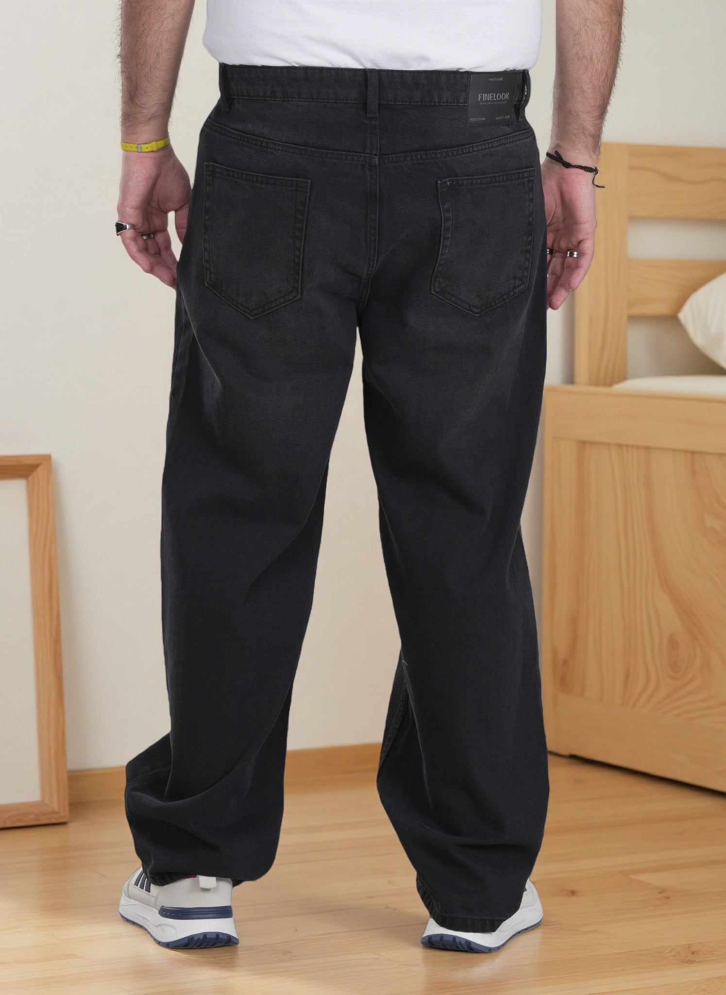 Men’s Relaxed Fit Wide-Leg Denim Jeans – Premium Washed Blue Casual Streetwear Pants