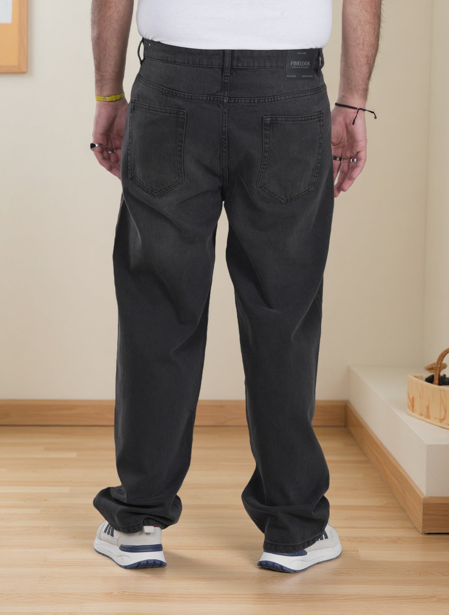 Men’s Relaxed Fit Wide-Leg Denim Jeans – Premium Washed Blue Casual Streetwear Pants