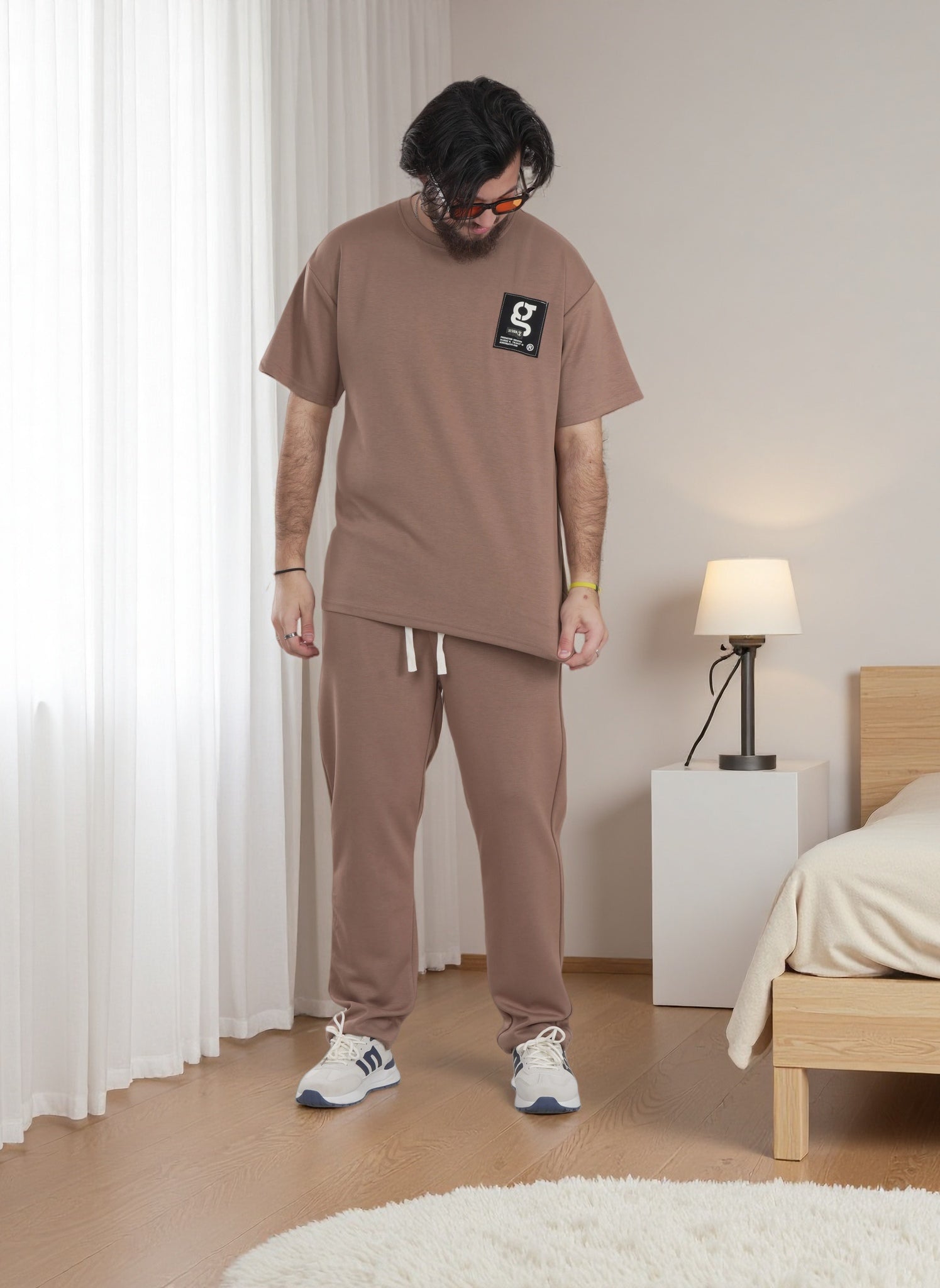 Finelook Premium Lounge Set – T-Shirt & Jogger Sweatpants Co-Ord for Men | Casual Streetwear Tracksuit