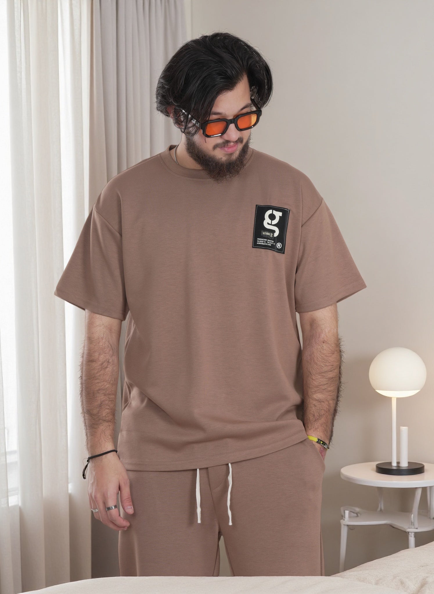 Finelook Premium Lounge Set – T-Shirt & Jogger Sweatpants Co-Ord for Men | Casual Streetwear Tracksuit