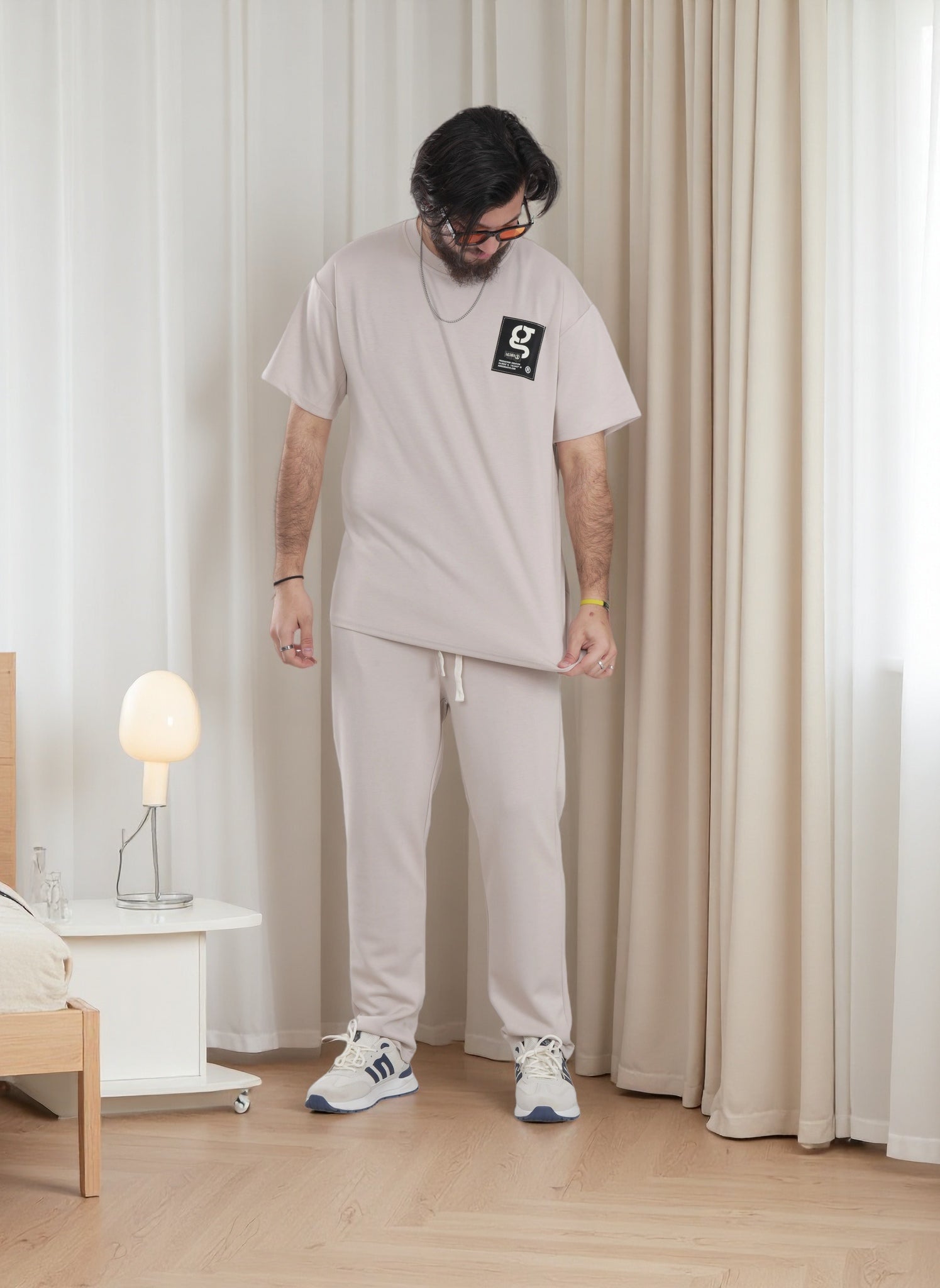 Finelook Premium Lounge Set – T-Shirt & Jogger Sweatpants Co-Ord for Men | Casual Streetwear Tracksuit