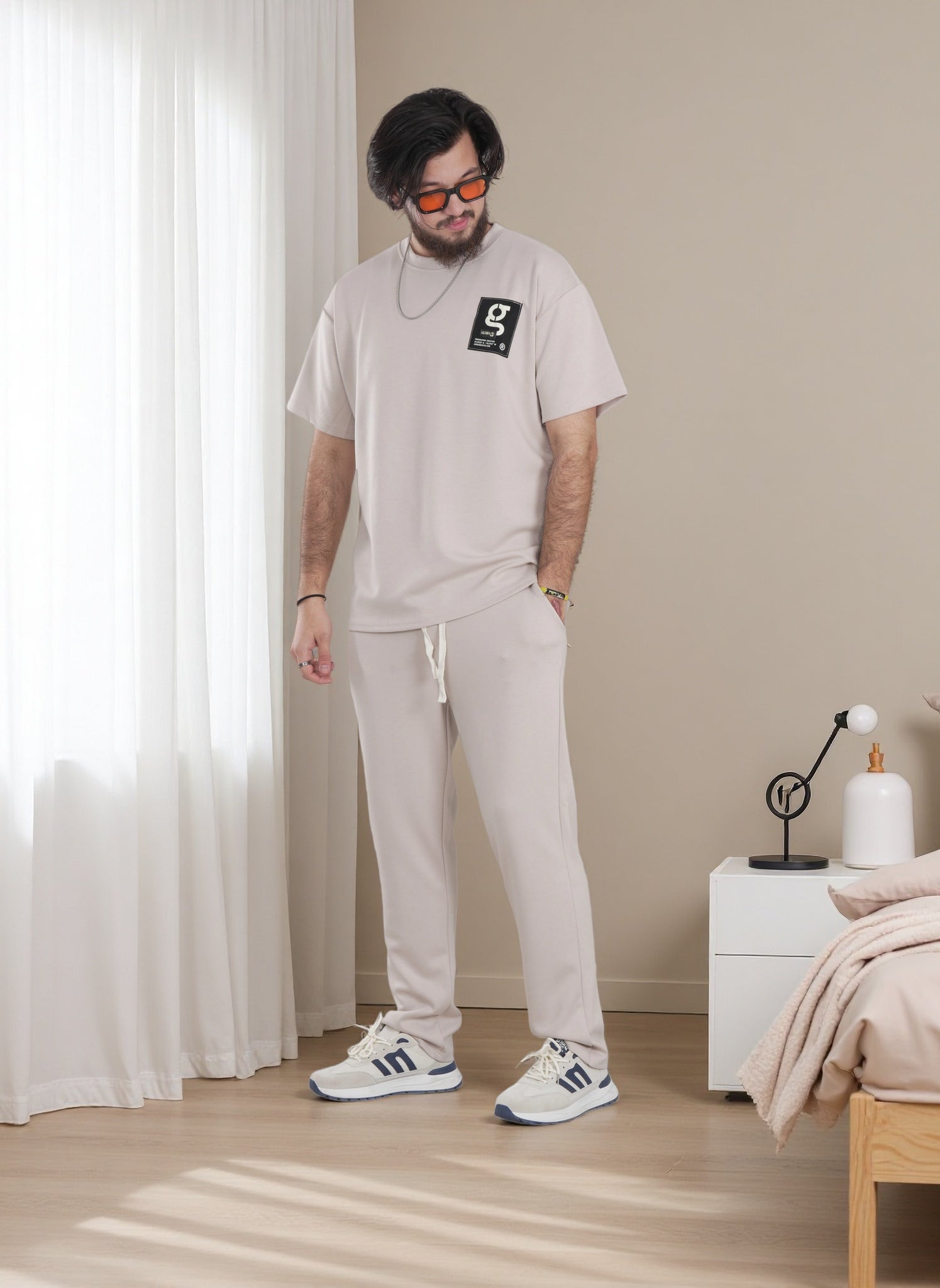 Finelook Premium Lounge Set – T-Shirt & Jogger Sweatpants Co-Ord for Men | Casual Streetwear Tracksuit