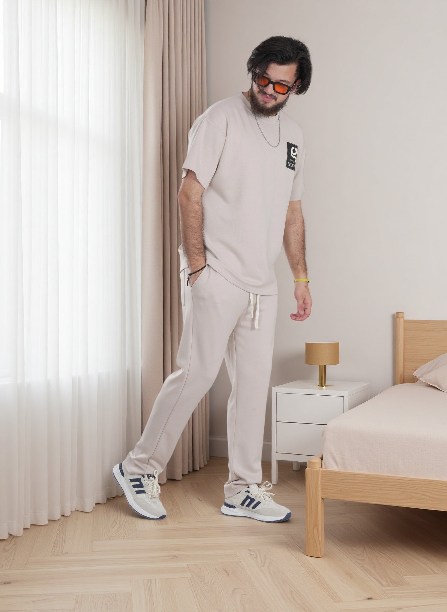 Finelook Premium Lounge Set – T-Shirt & Jogger Sweatpants Co-Ord for Men | Casual Streetwear Tracksuit