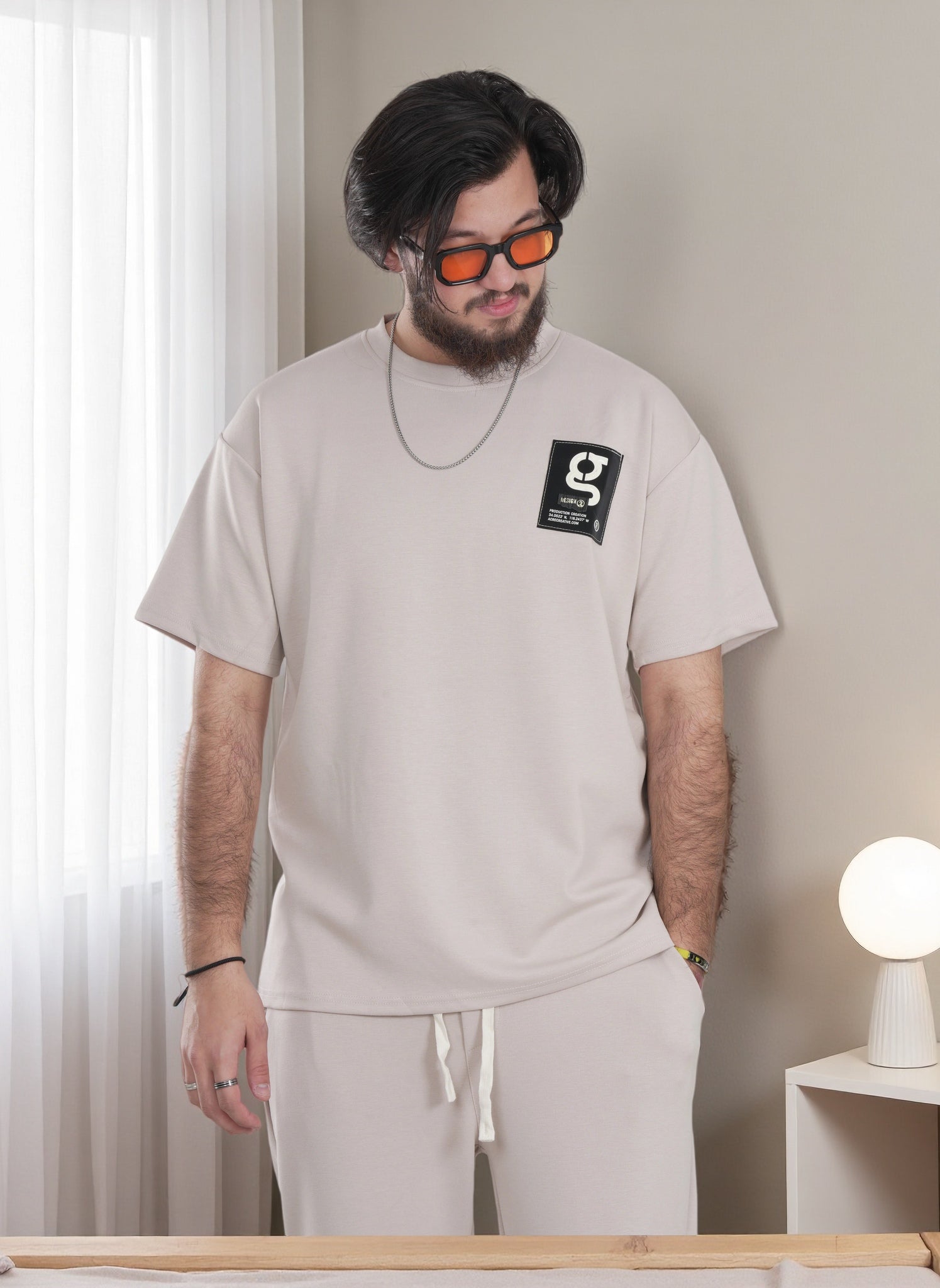 Finelook Premium Lounge Set – T-Shirt & Jogger Sweatpants Co-Ord for Men | Casual Streetwear Tracksuit