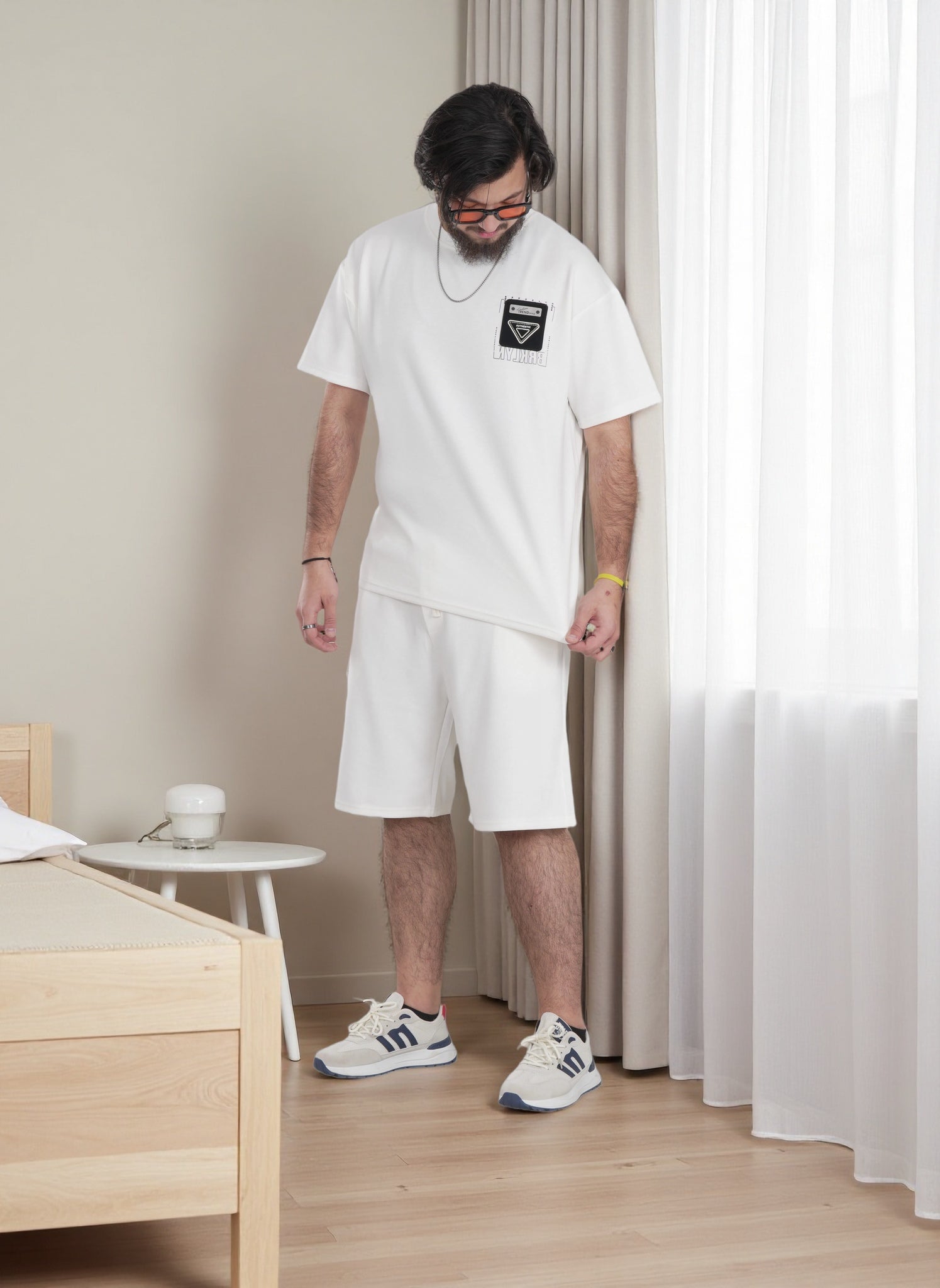 Finelook Premium Lounge Set – Oversized T-Shirt & Shorts Co-Ord for Men