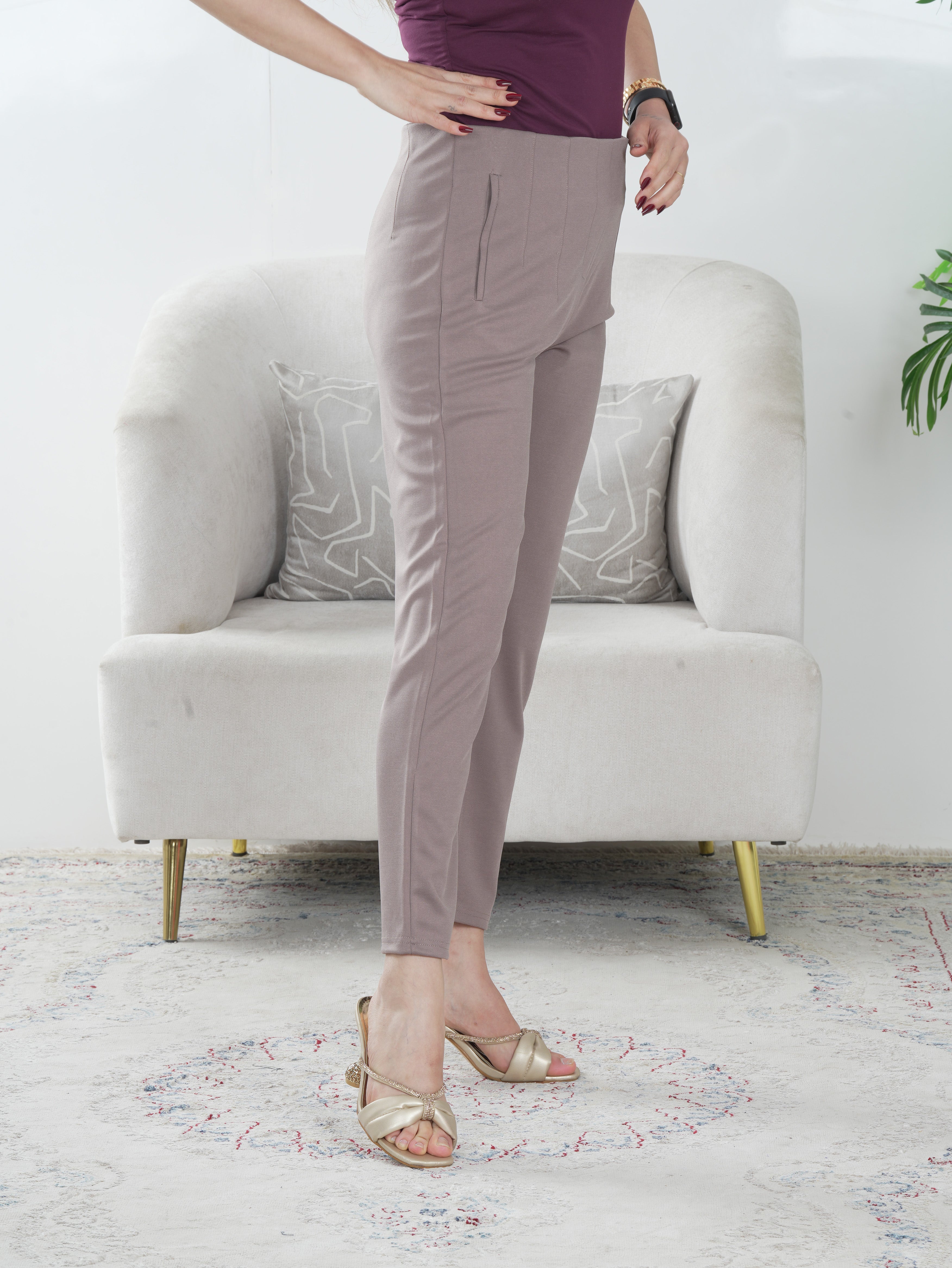 High-Waist Straight Fit Women’s Pants – Elegant Office & Casual Wear