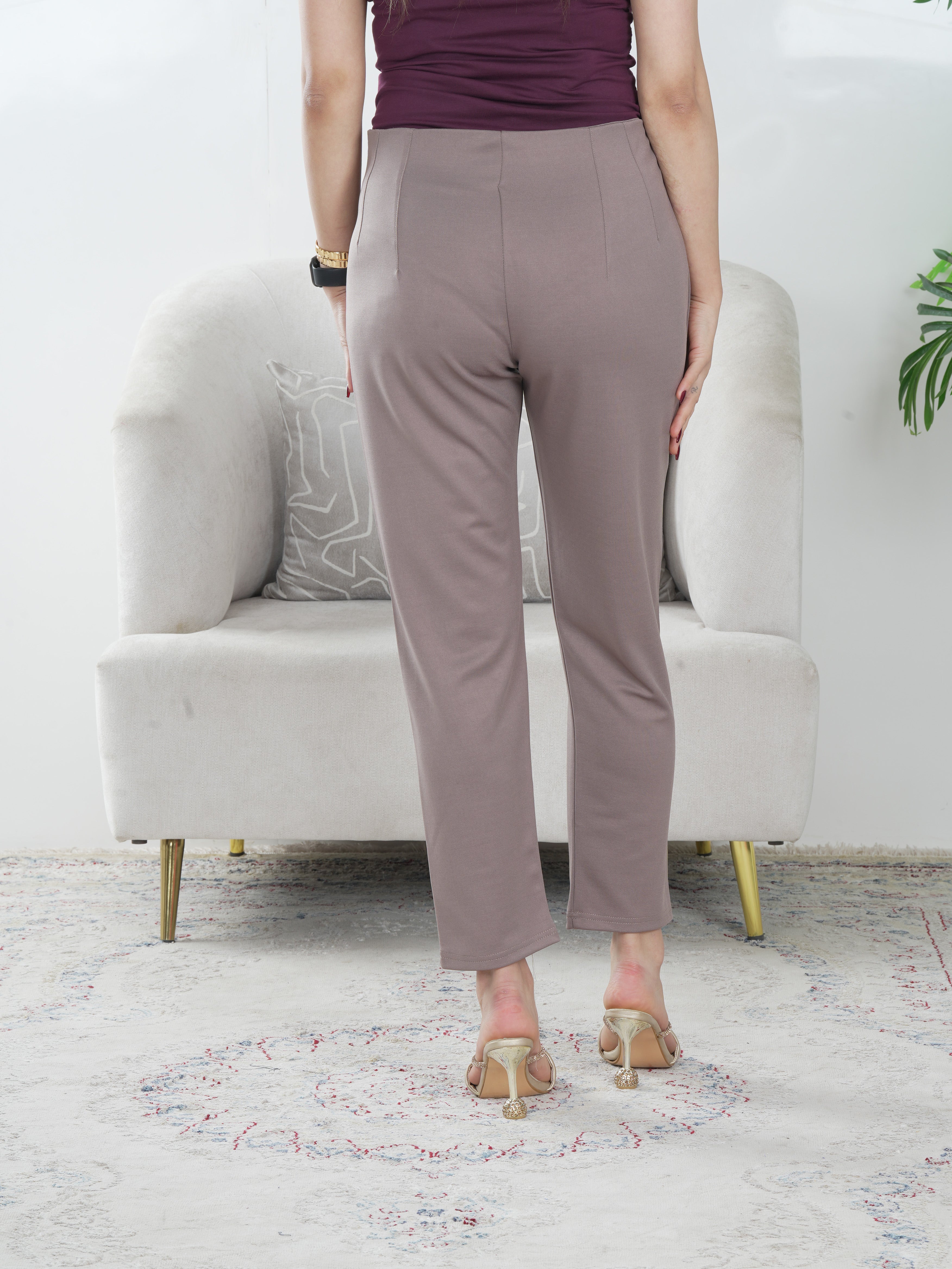 High-Waist Straight Fit Women’s Pants – Elegant Office & Casual Wear