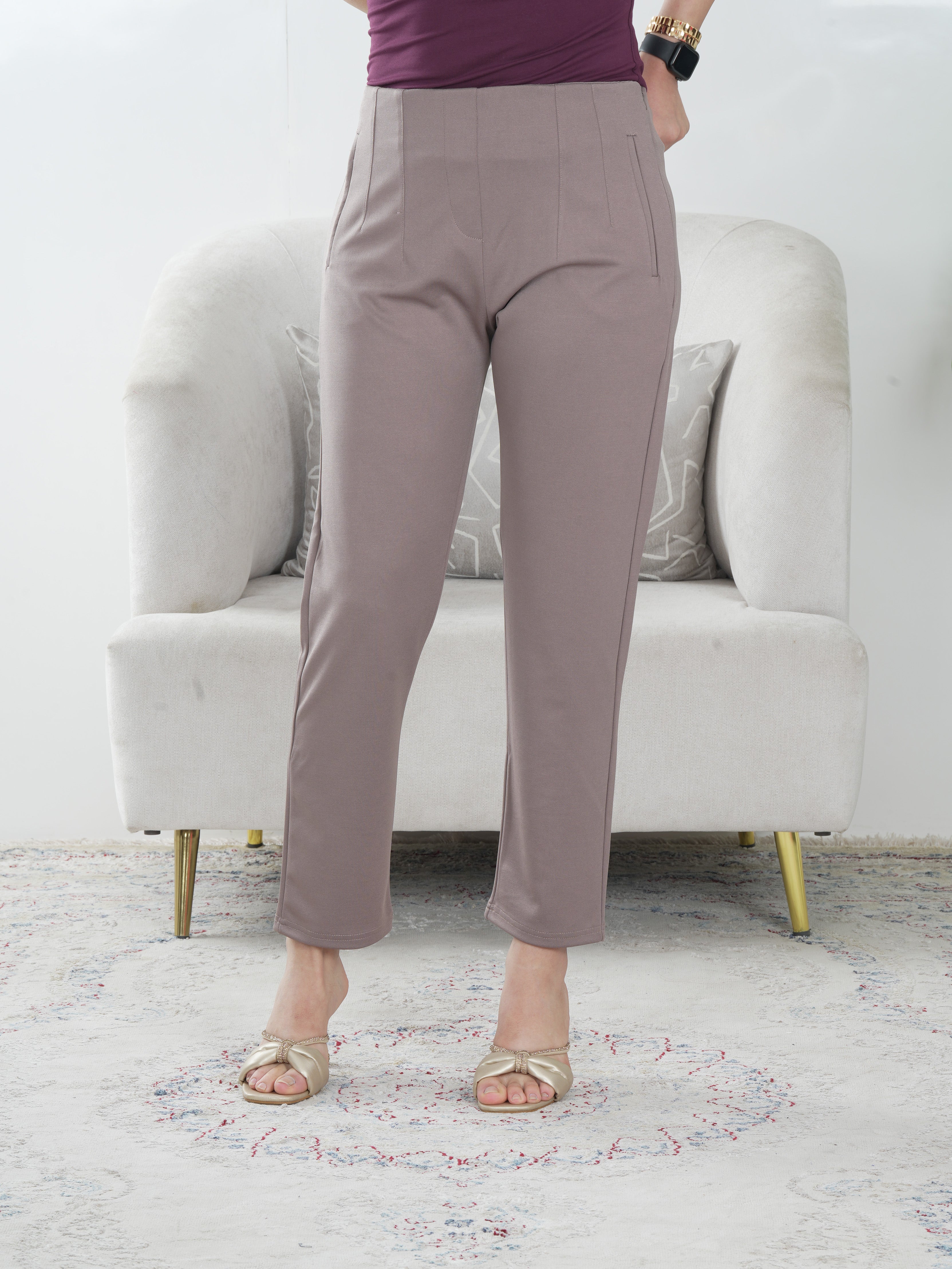 High-Waist Straight Fit Women’s Pants – Elegant Office & Casual Wear