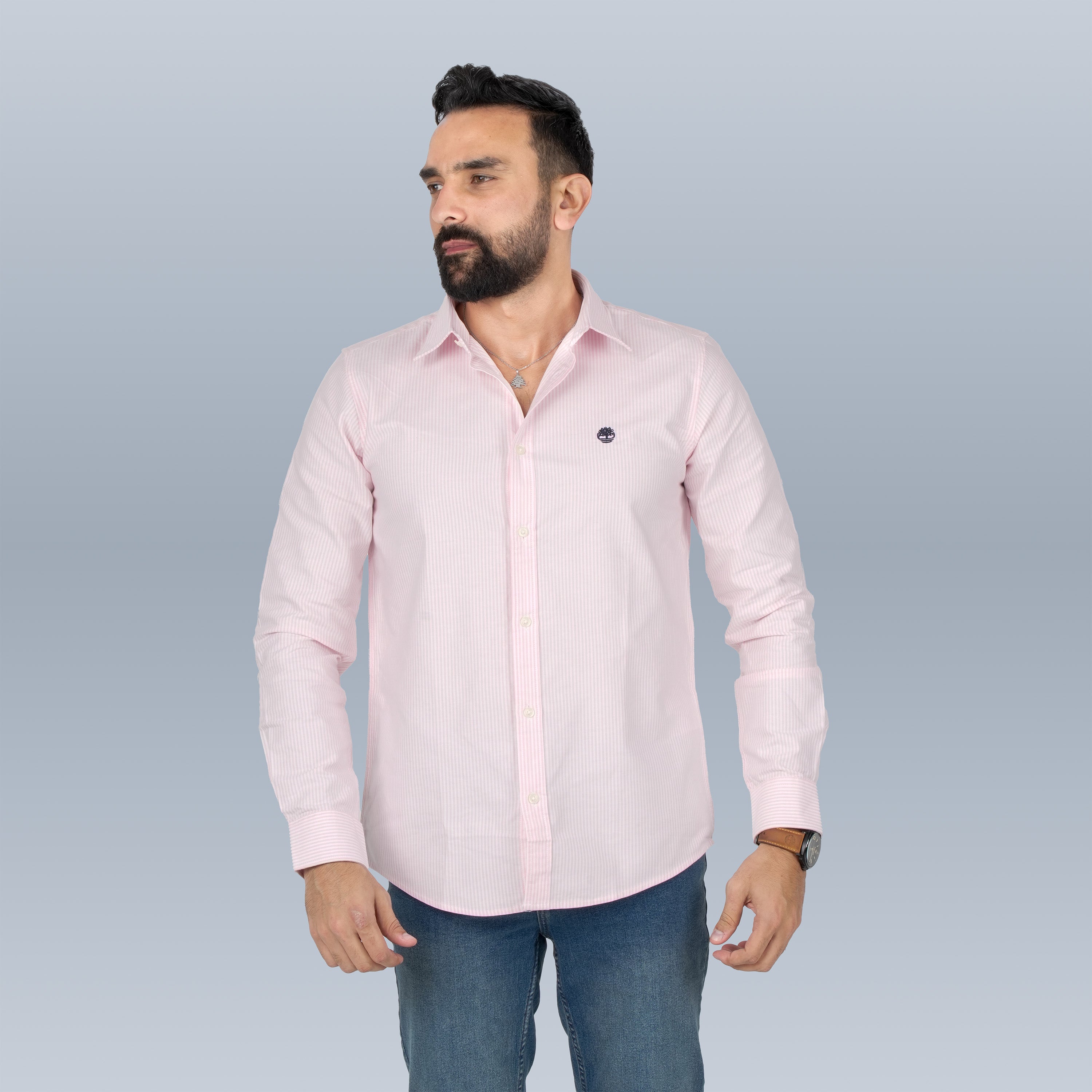 Men’s Vertical Striped Long Sleeve Shirt