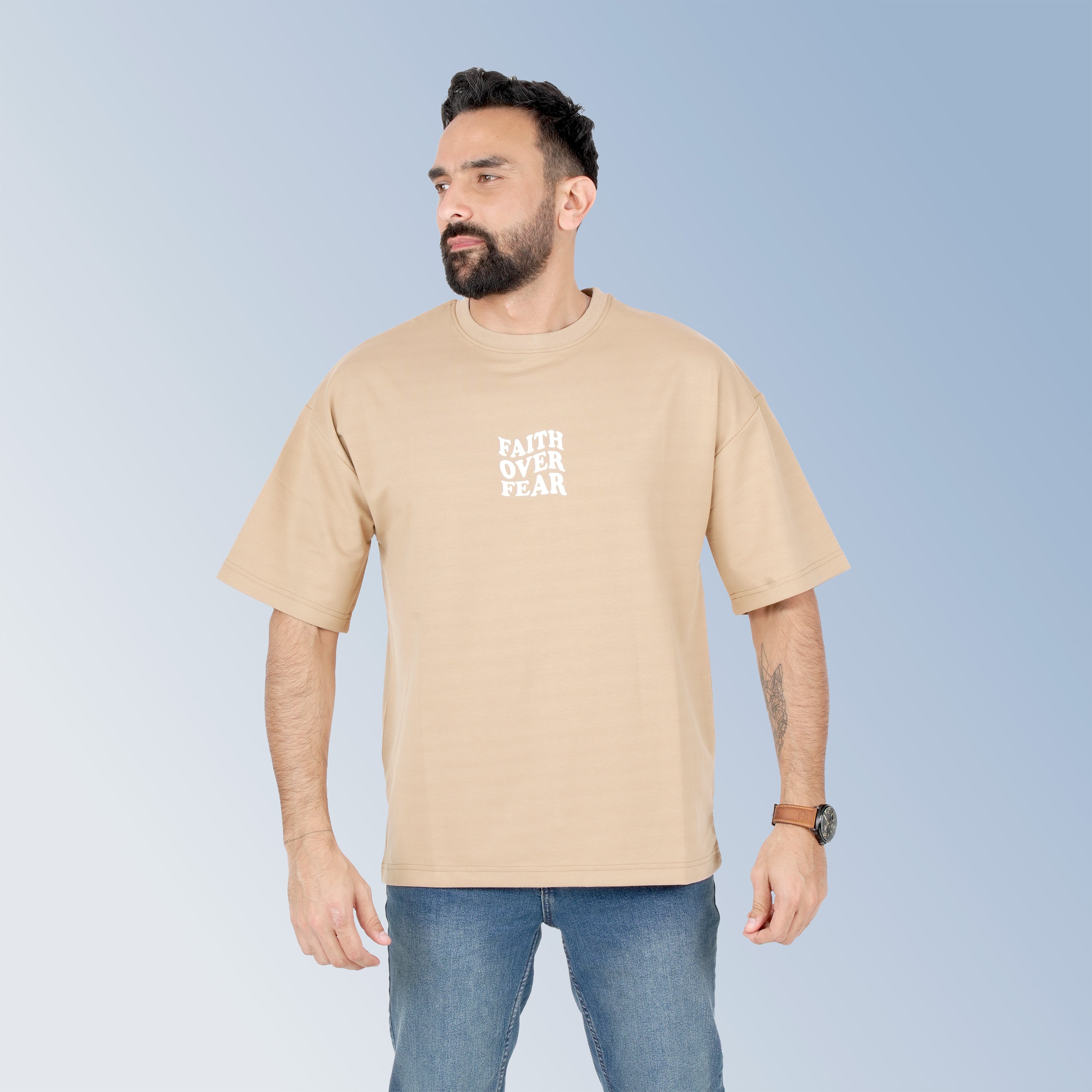 Mens Crew Neck T-Shirt - Full Back Print.