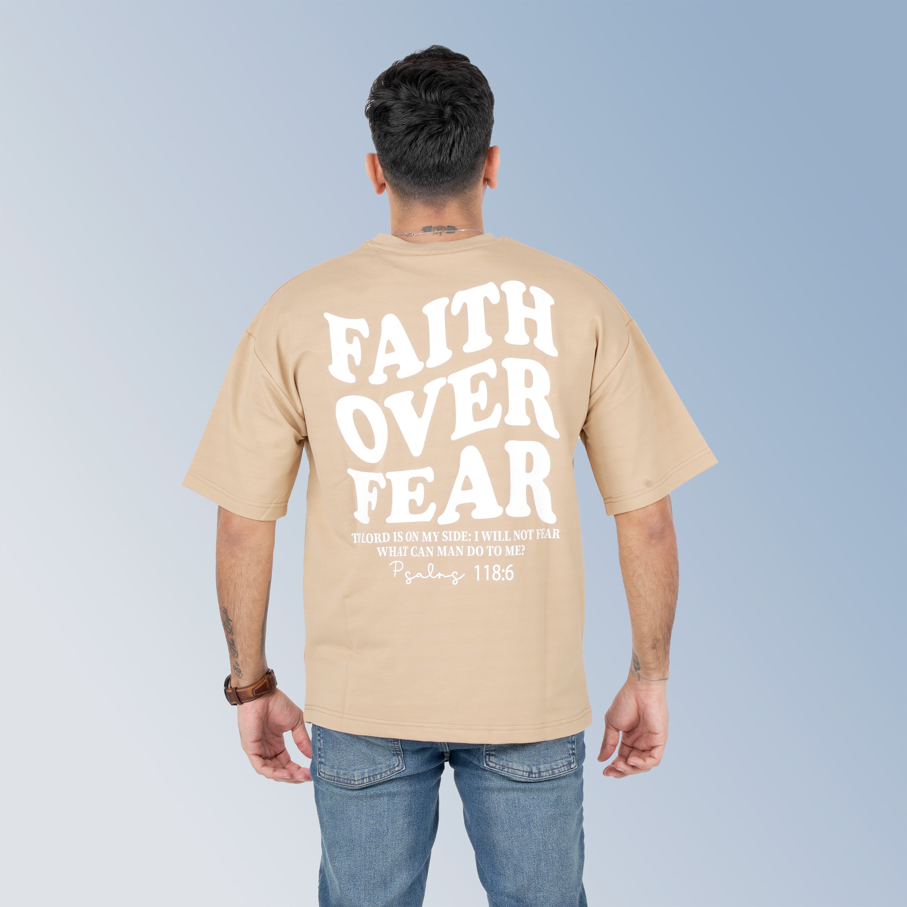 Mens Crew Neck T-Shirt - Full Back Print.