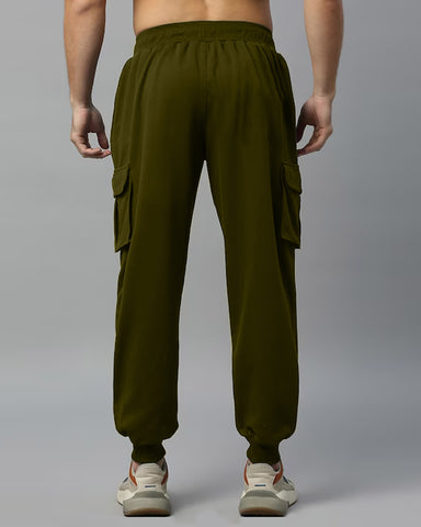 Men's Branded Solid Cargo Jogger