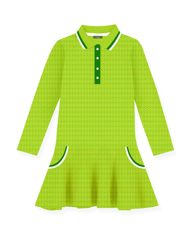 Girls Dots Printed Polo Dress