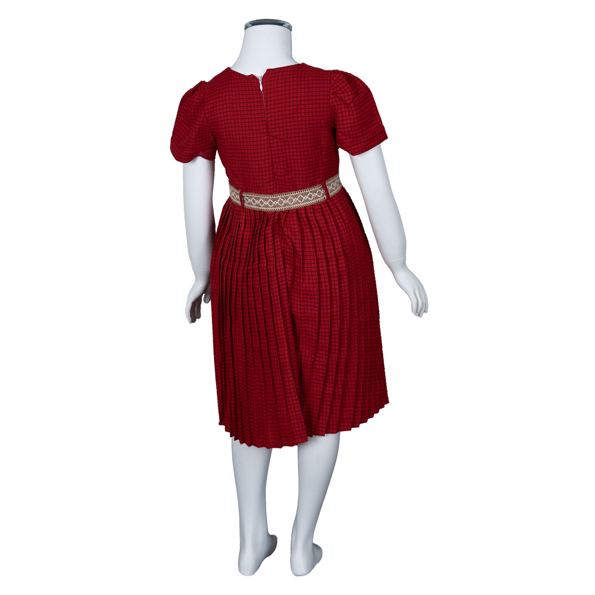 Girl Belt -waist pleated dress