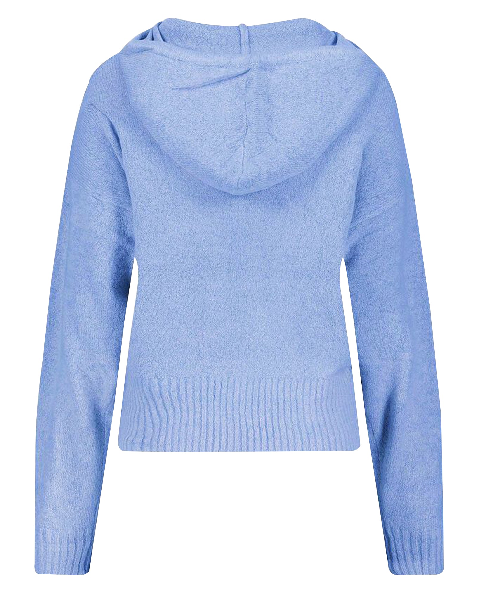 Women's Solid Knitted Hoodie Sweatshirt