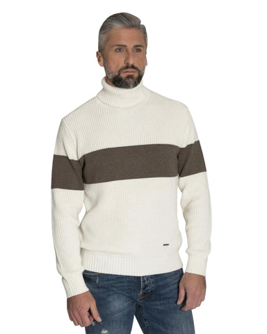 Men's Turtleneck Color-Block Sweater