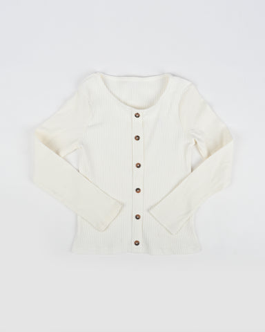 Girls button down ribbed top
