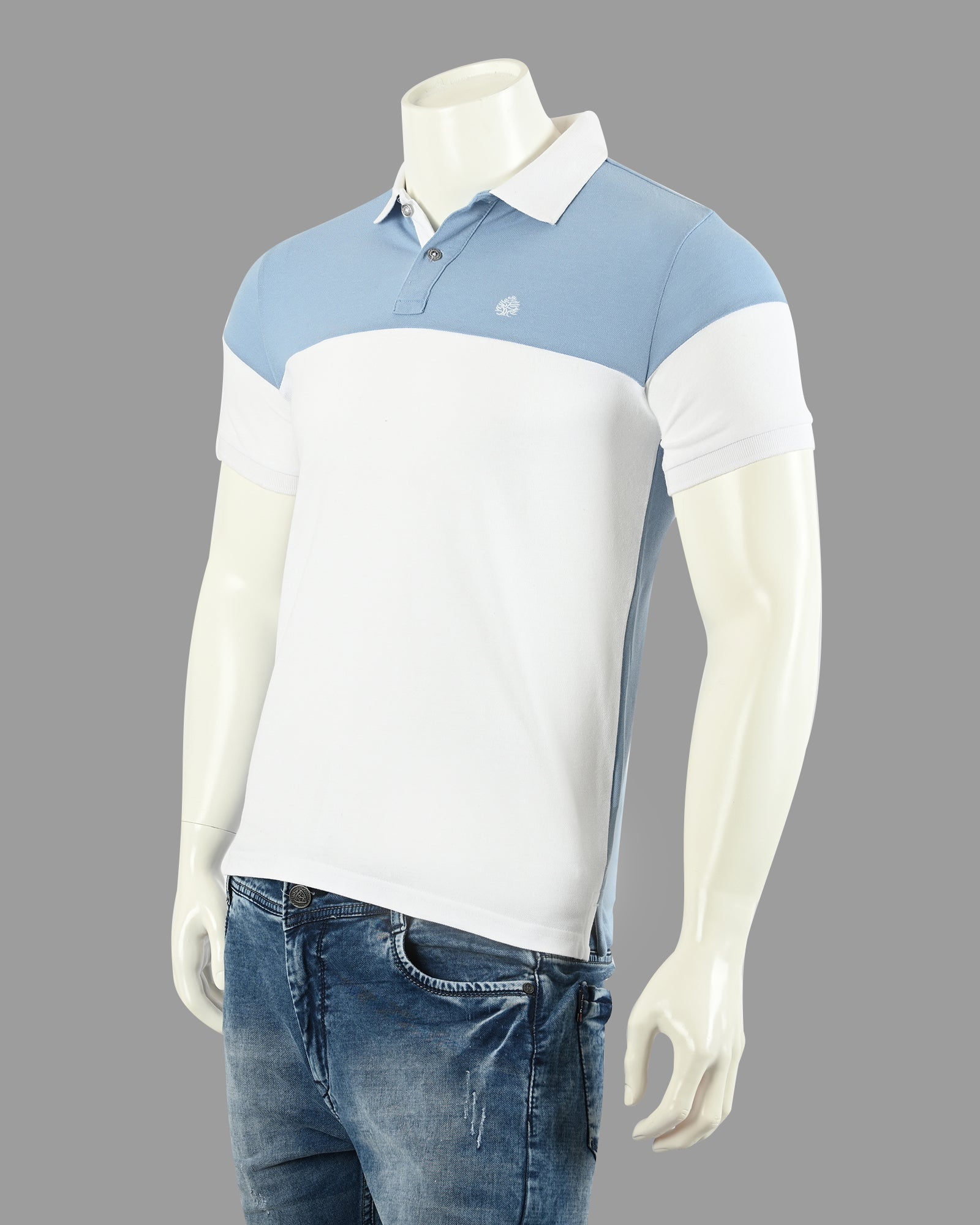 Men's 2 Shades Polo Half Sleeve Slim Fit T-Shirt