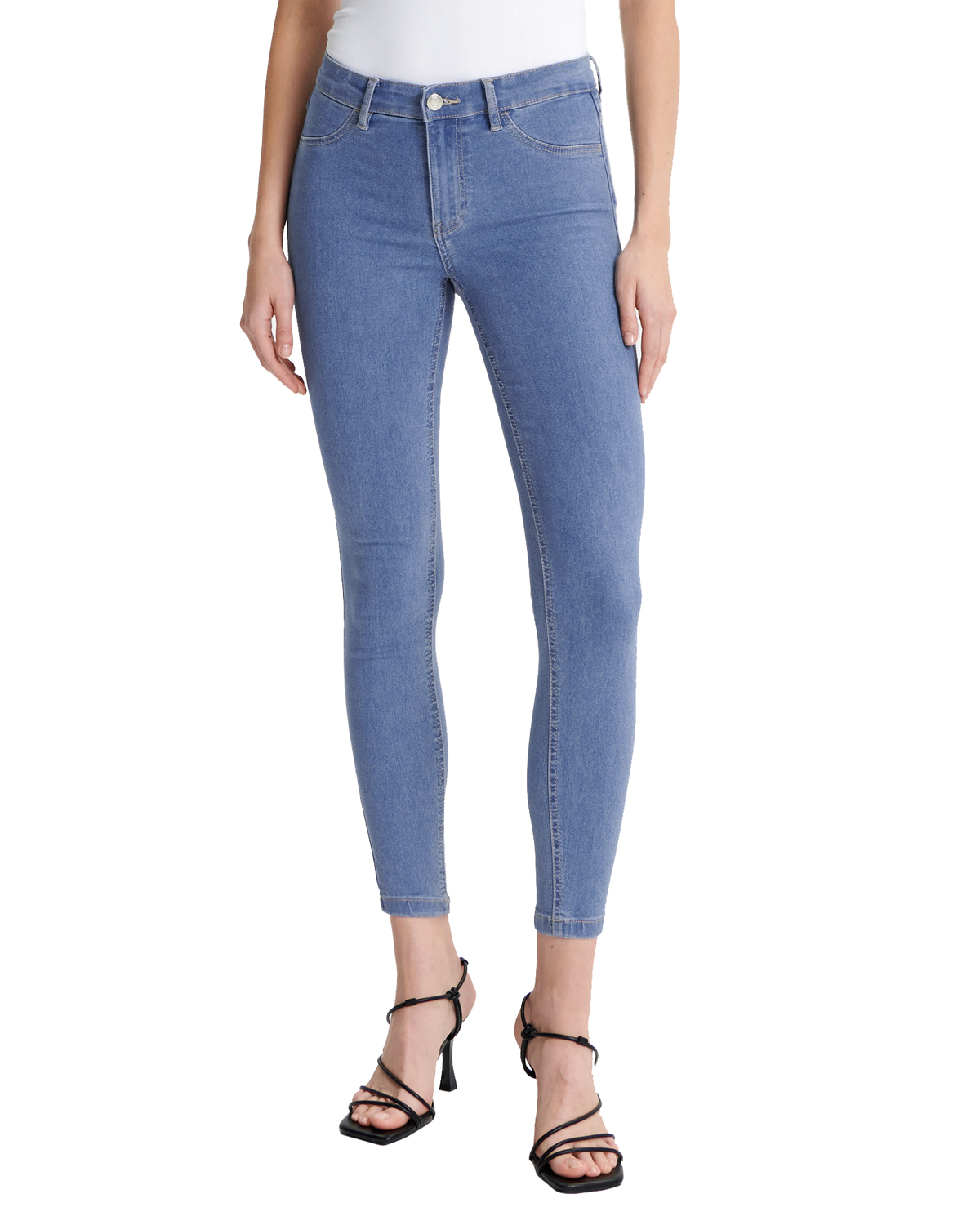 Women's Slim Straight Faded Denim Jeans