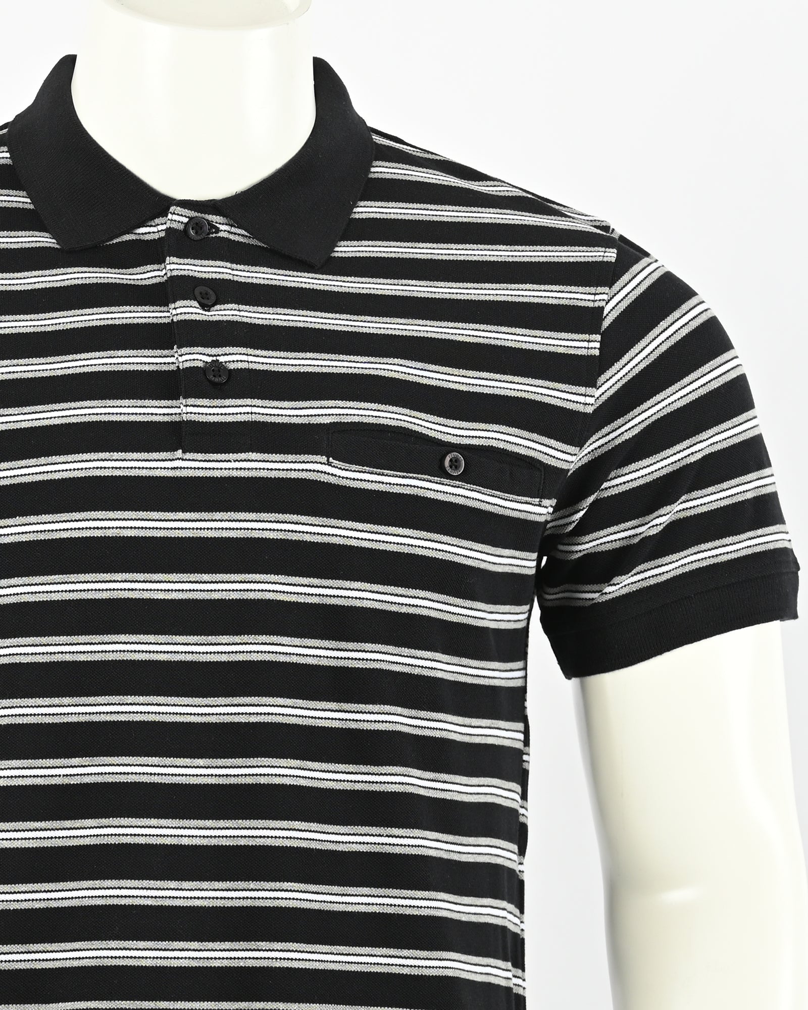 Striped polo t-shirt with short sleeves