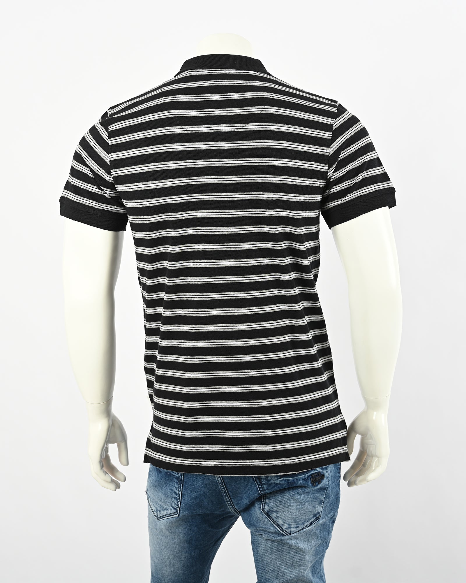 Striped polo t-shirt with short sleeves