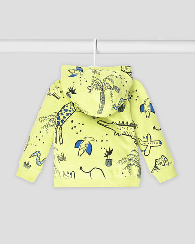 Girls Animals Printed Zipper Hoodie Sweatshirt