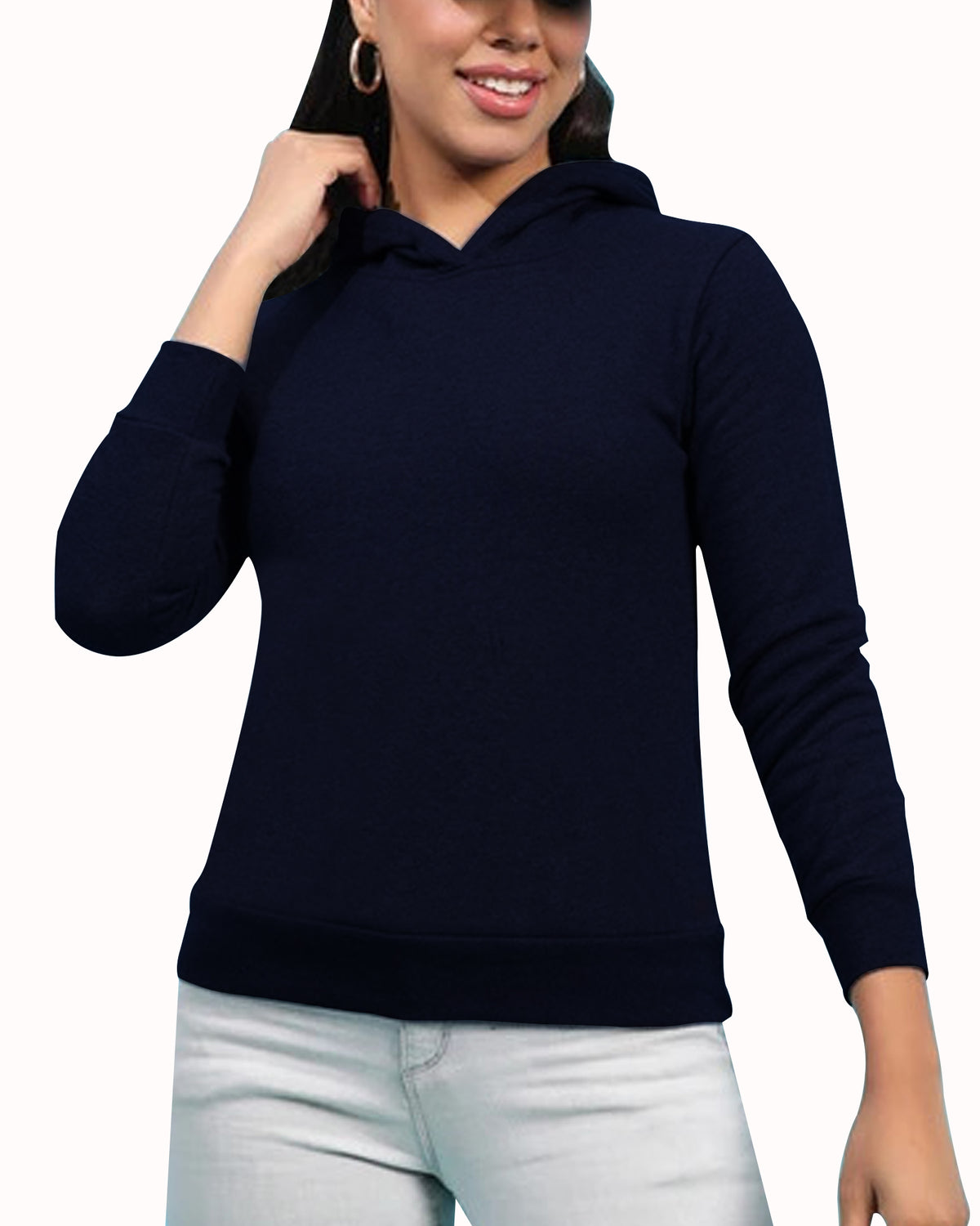 Women's Solid Hoodie Sweatshirt