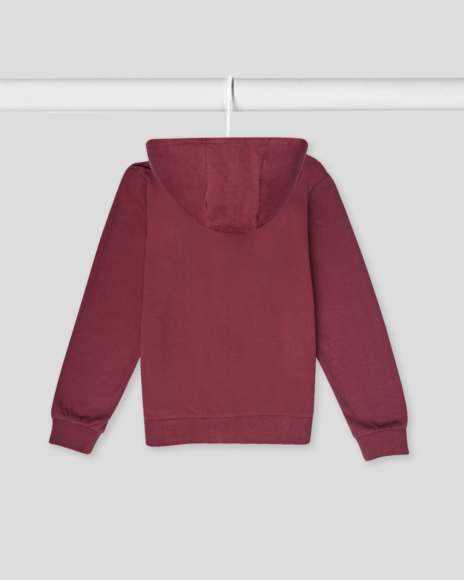 Girls Solid Zipper Hoodie Sweatshirt