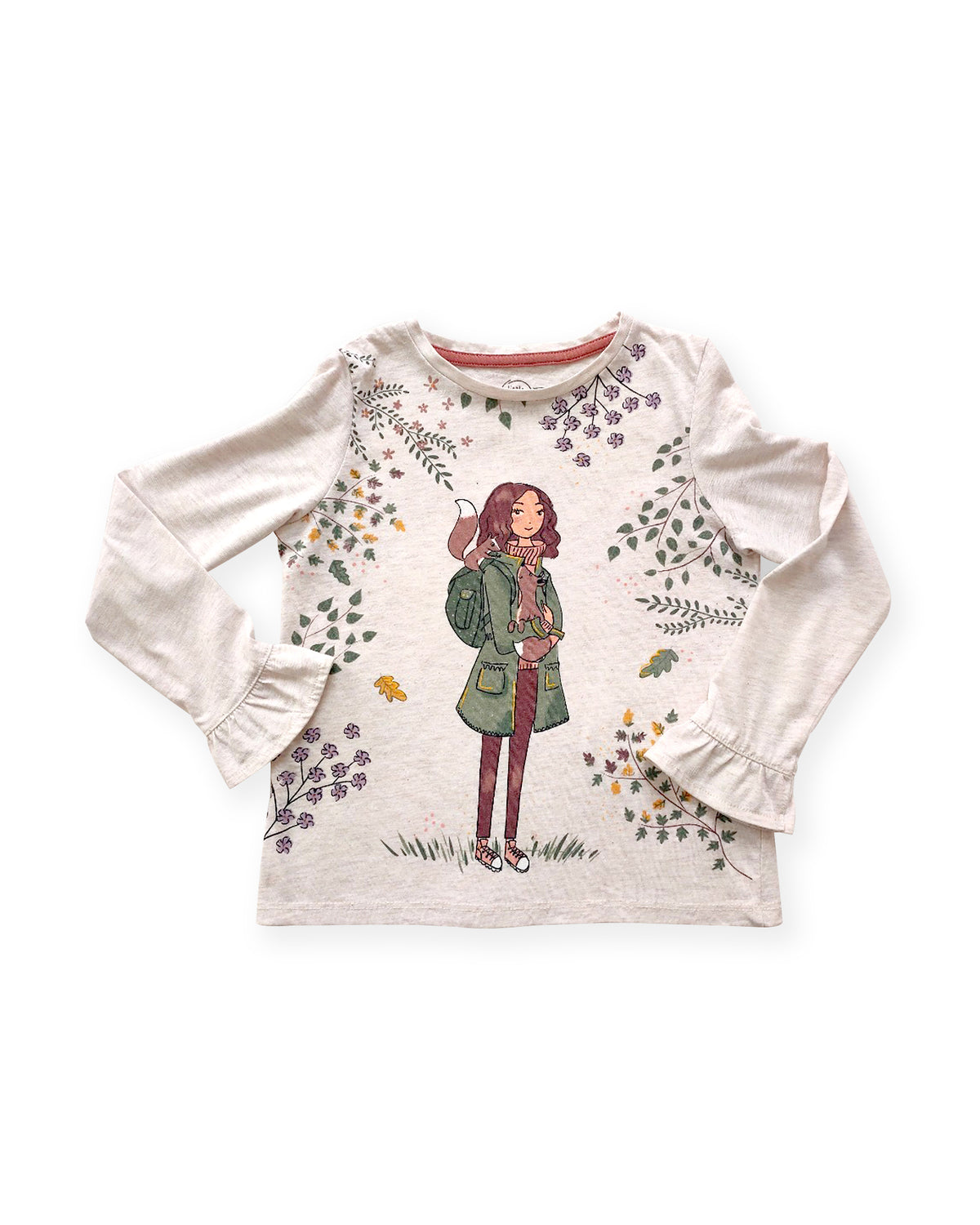 Girls Printed Full Sleeve T-Shirt