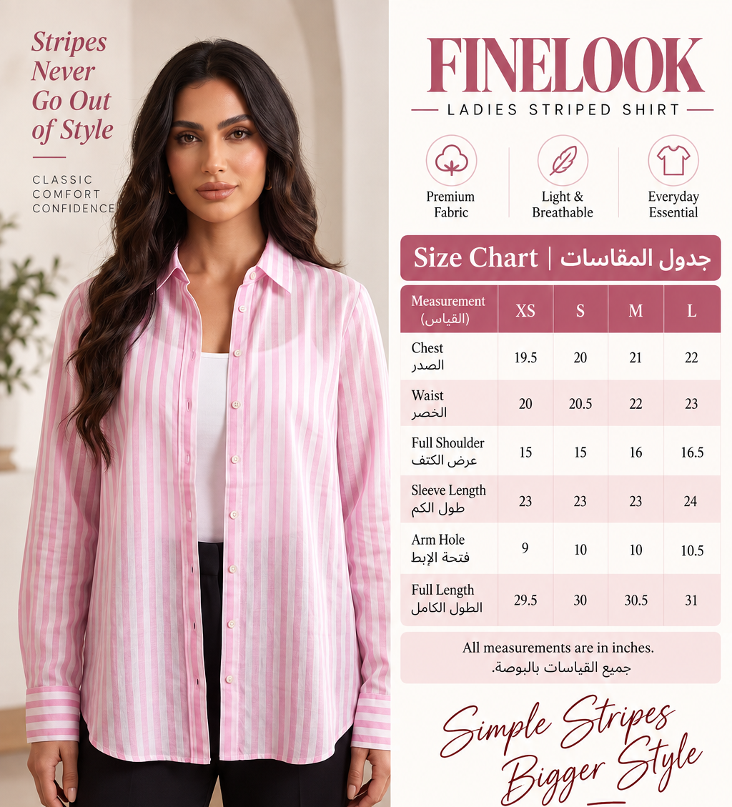 Women’s Pink & White Sheer Striped Long-Sleeve Shirt – Lightweight Button-Down Chic Blouse