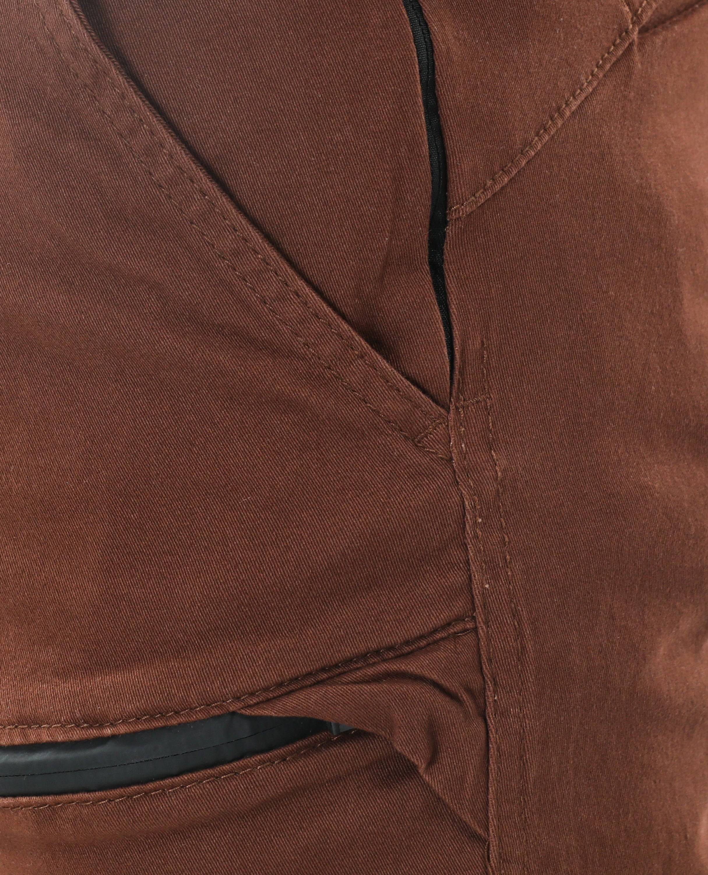 Finelook Men's Twill Cargo Pants - Brown zoom in picture of Pocket