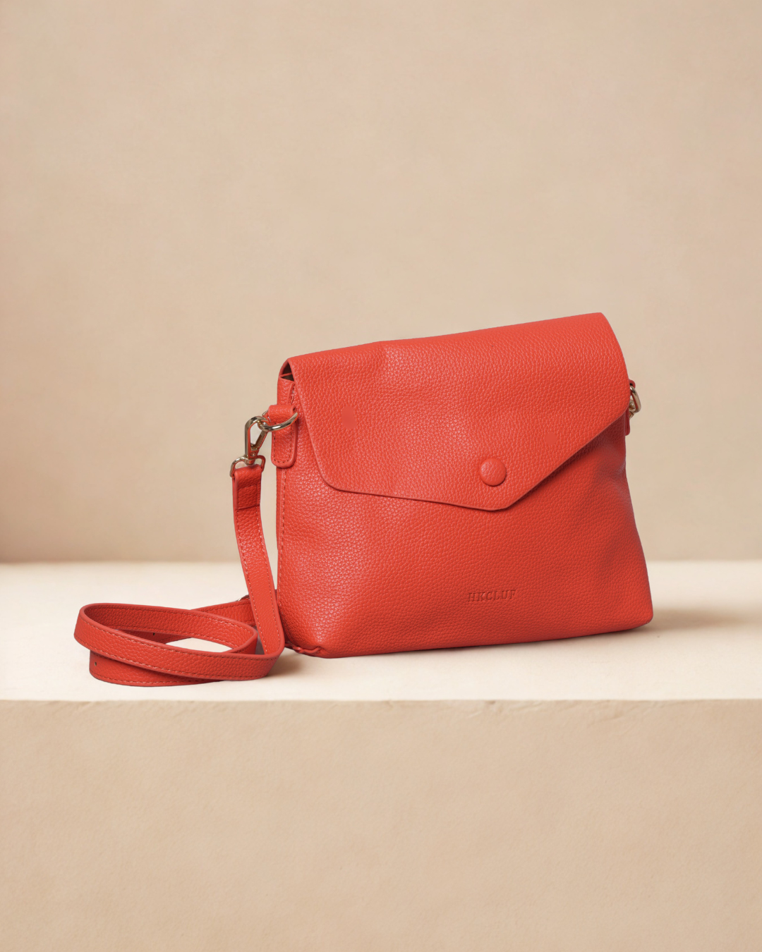 Pebbled Leather-Look Shoulder Purse with Adjustable Strap