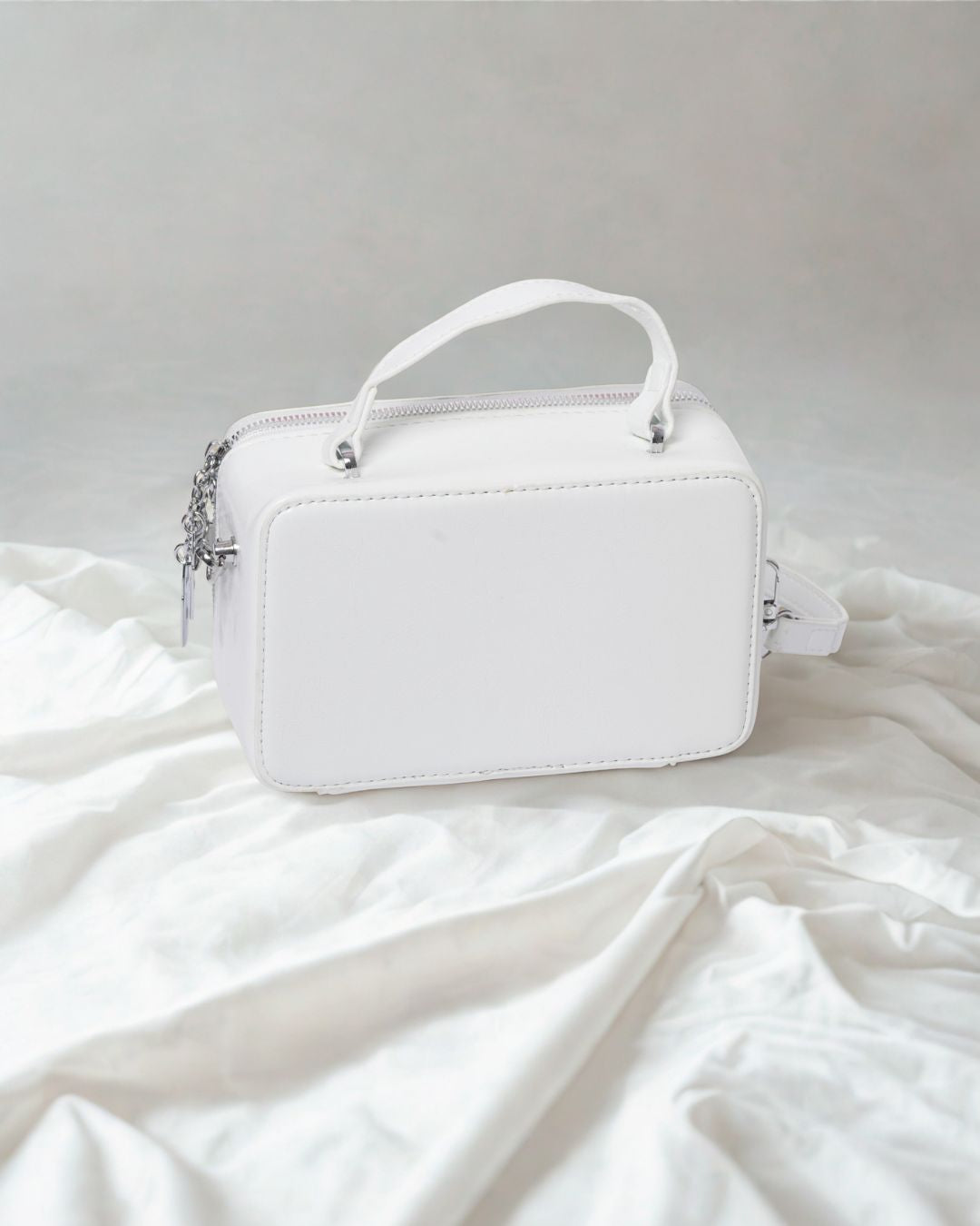 Chic Structured Box Crossbody Bag - Printed & Metallic
