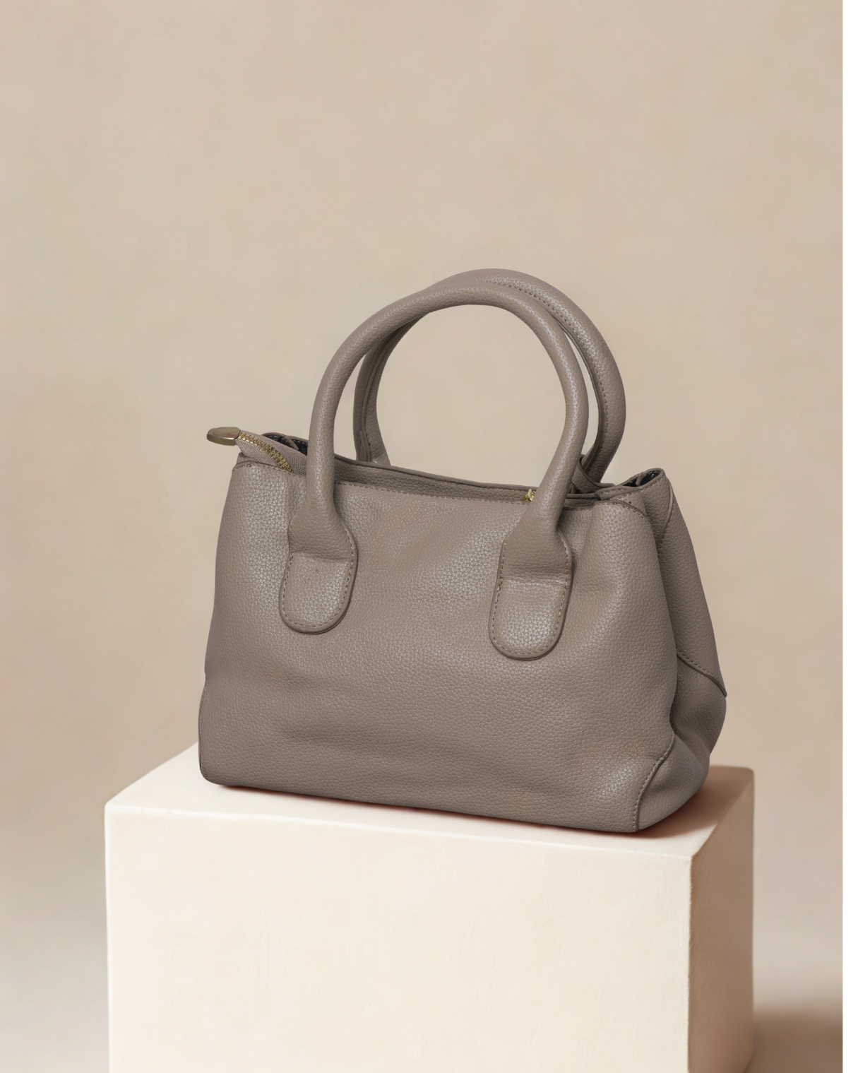 Classic Cognac Pebbled Satchel | Soft Top Handle Everyday Crossbody Tote