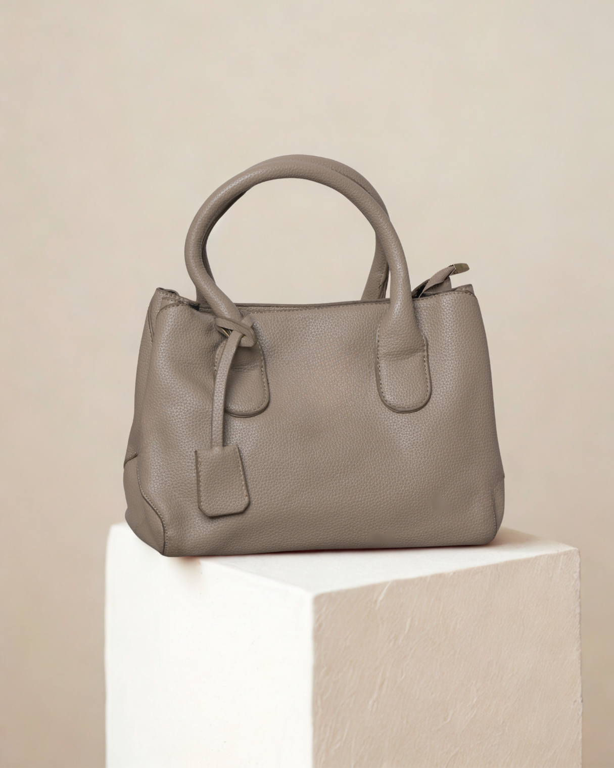 Classic Cognac Pebbled Satchel | Soft Top Handle Everyday Crossbody Tote