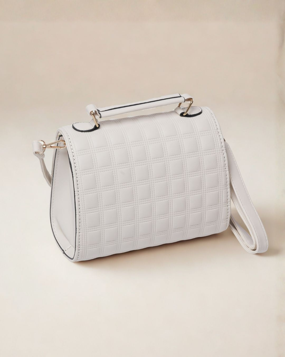 Elegant Grid-Quilted Top-Handle Bag – Women Bag