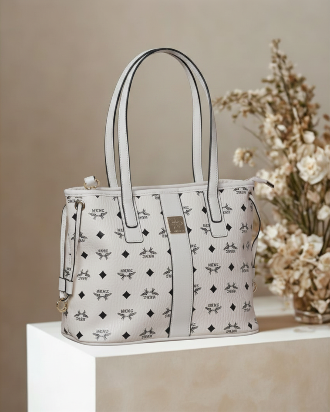 Women's Monogram Tote Bag – Large Capacity Shoulder Handbag