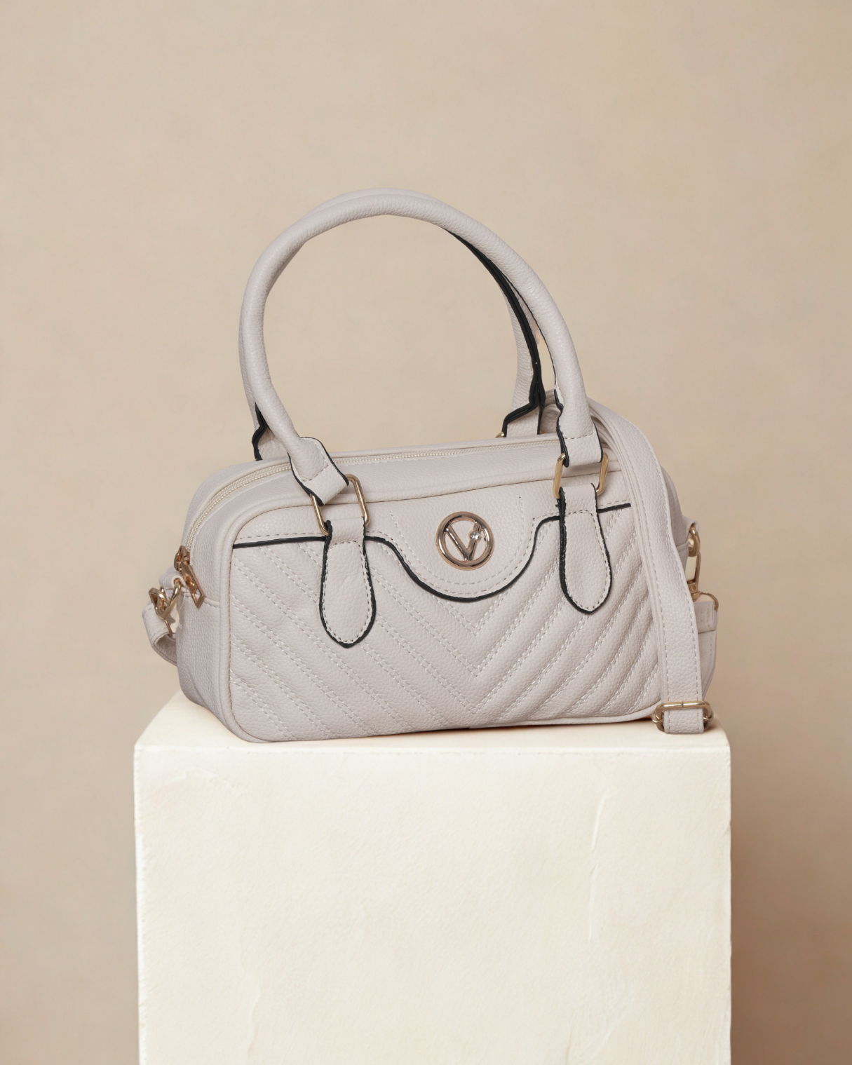 Elegant Chevron Quilted Top-Handle Handbag – Versatile Satchel Bag
