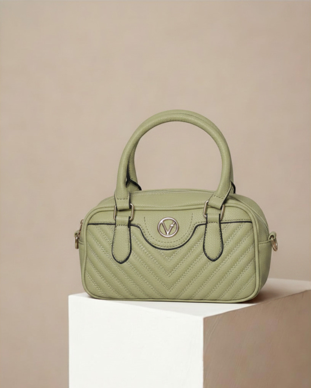 Elegant Chevron Quilted Top-Handle Handbag – Versatile Satchel Bag