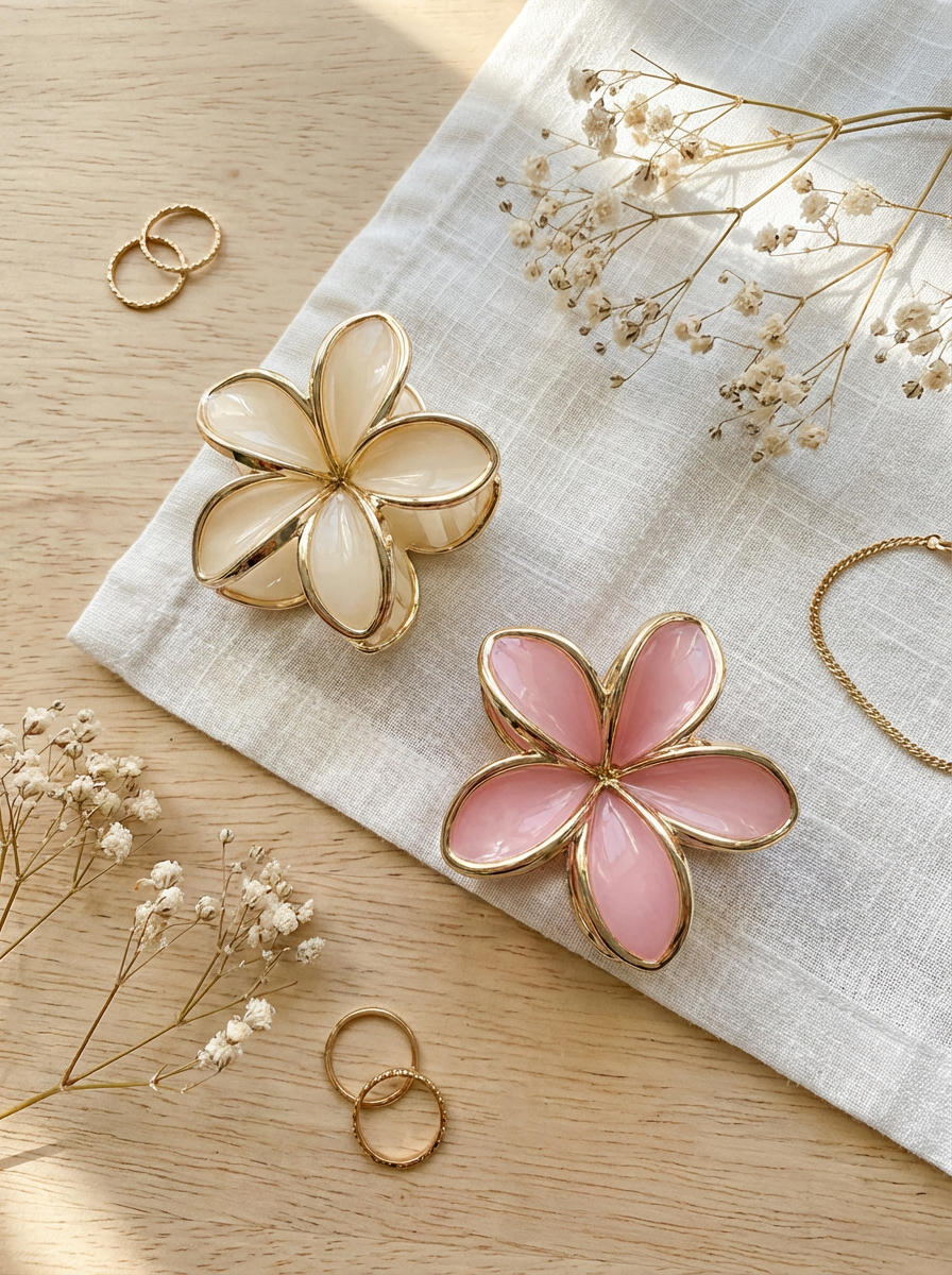 Flower Hair Claw Clip – Elegant Floral Hair Clip for Women