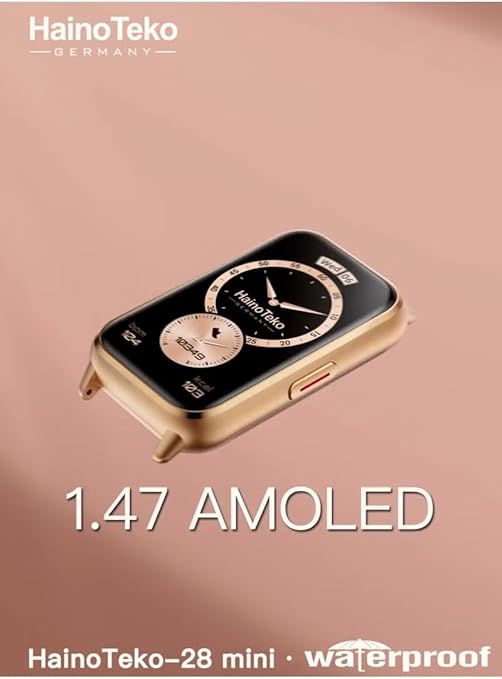 HainoTeko-28 Mini Waterproof Smart Watch with AMOLED Display Bluetooth Calling