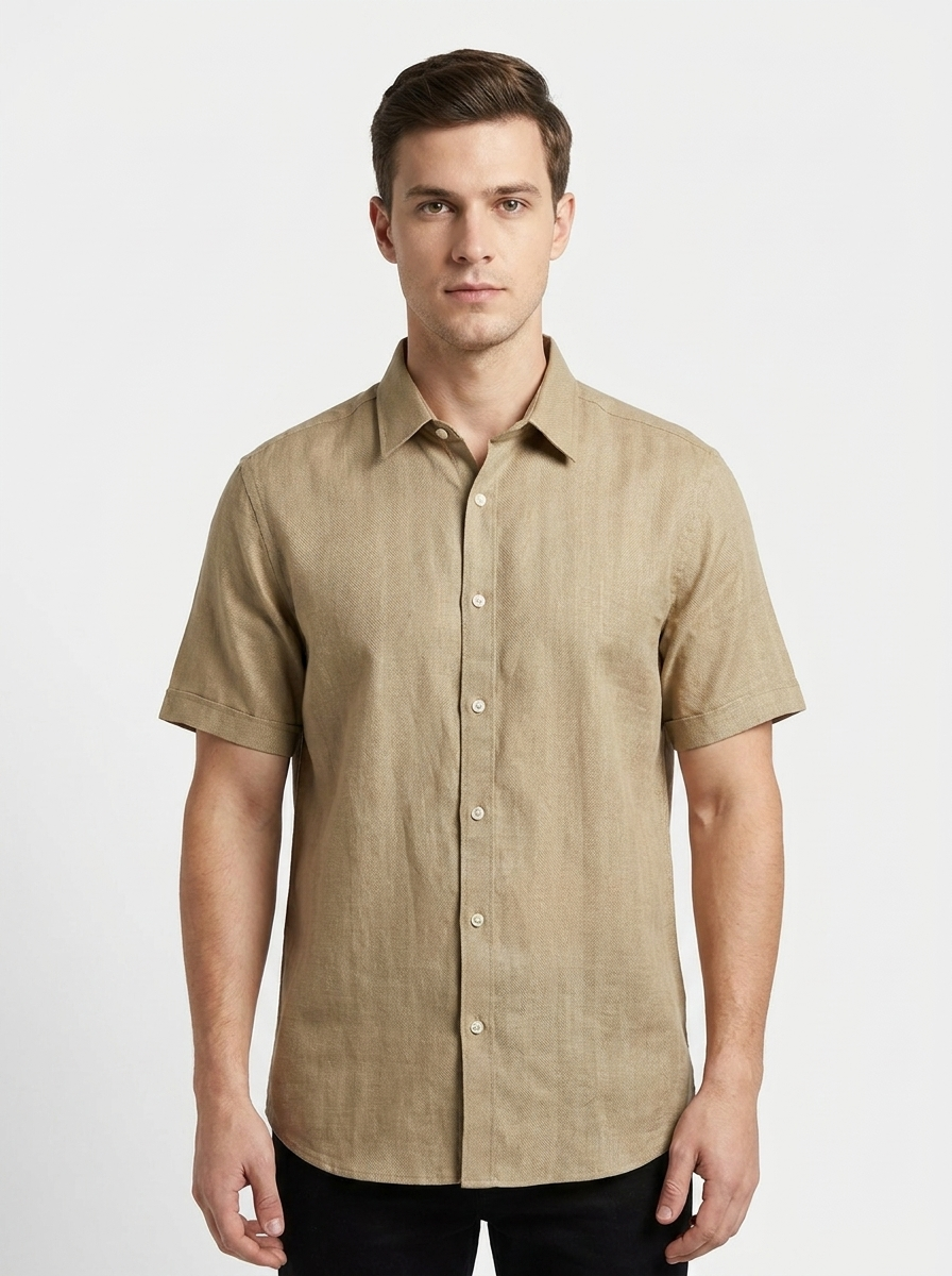 Men's Short Sleeve Button-Down Shirt - Finelook