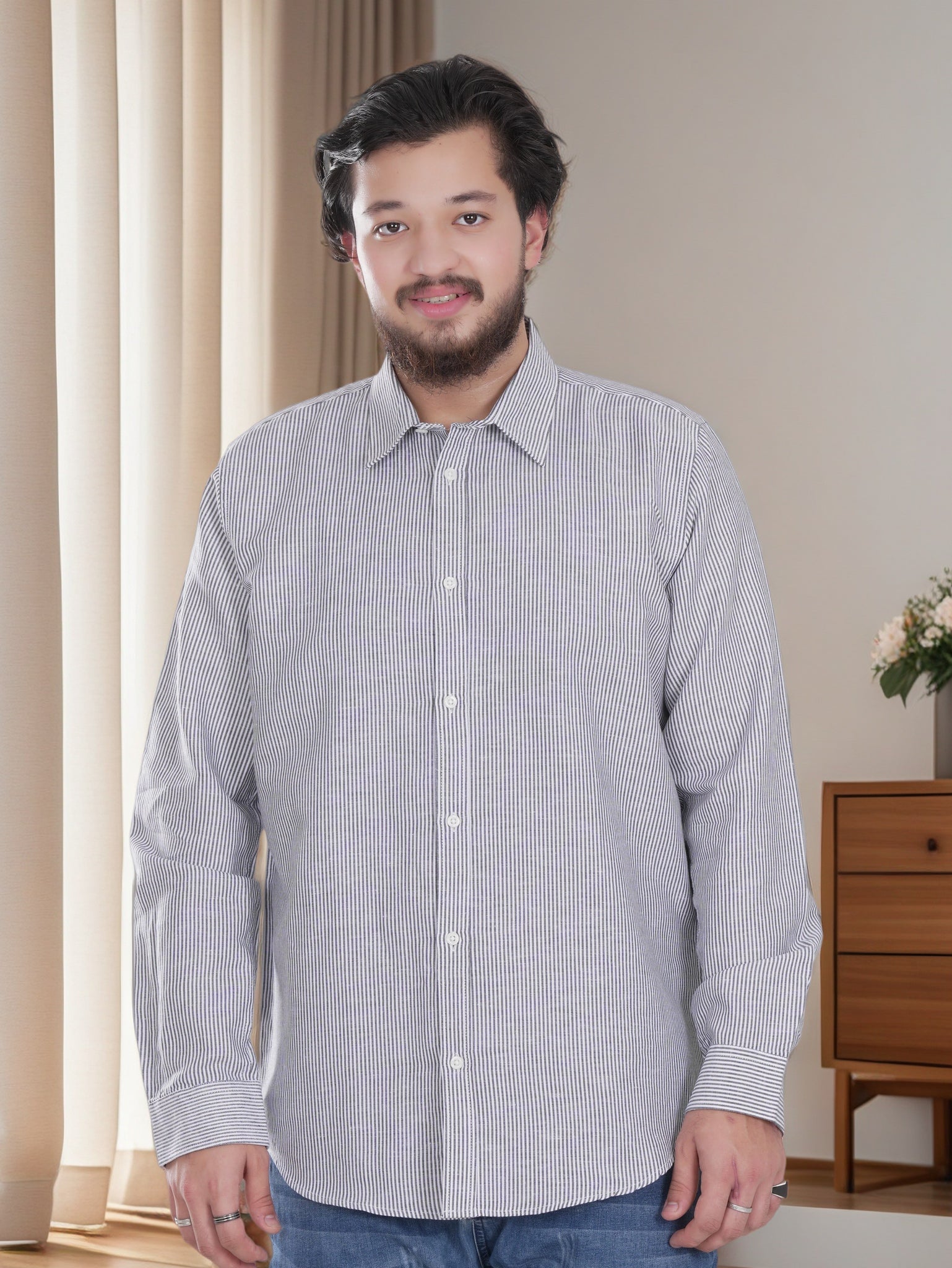 Men's Vertical Stripe Formal Shirt