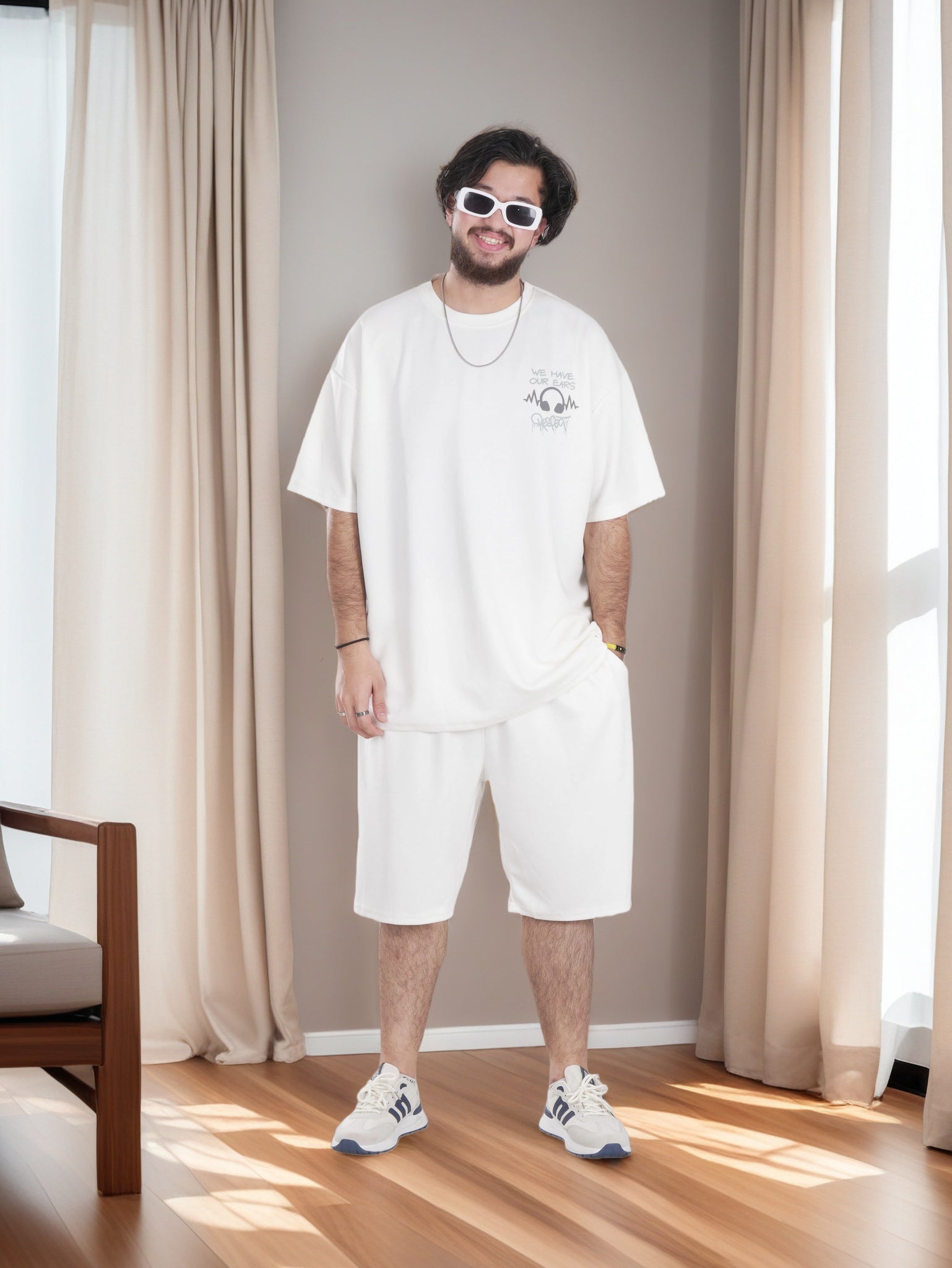 Men Stylish Over sized T-Shirt and Shorts Sets