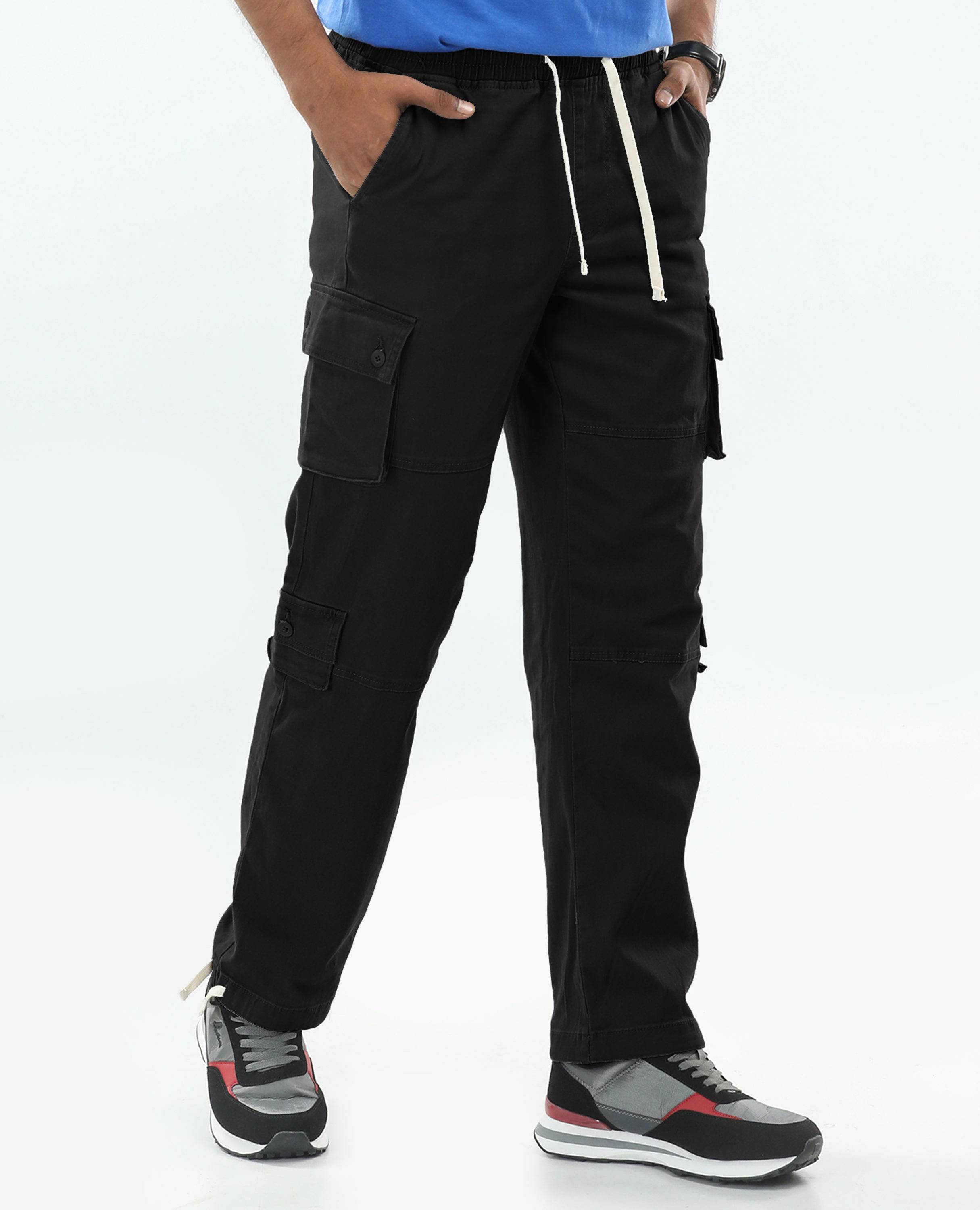 Men_s_Cargo_Pants_FineLook_-_Stylish_Comfortable_Functional_black color_left side picture