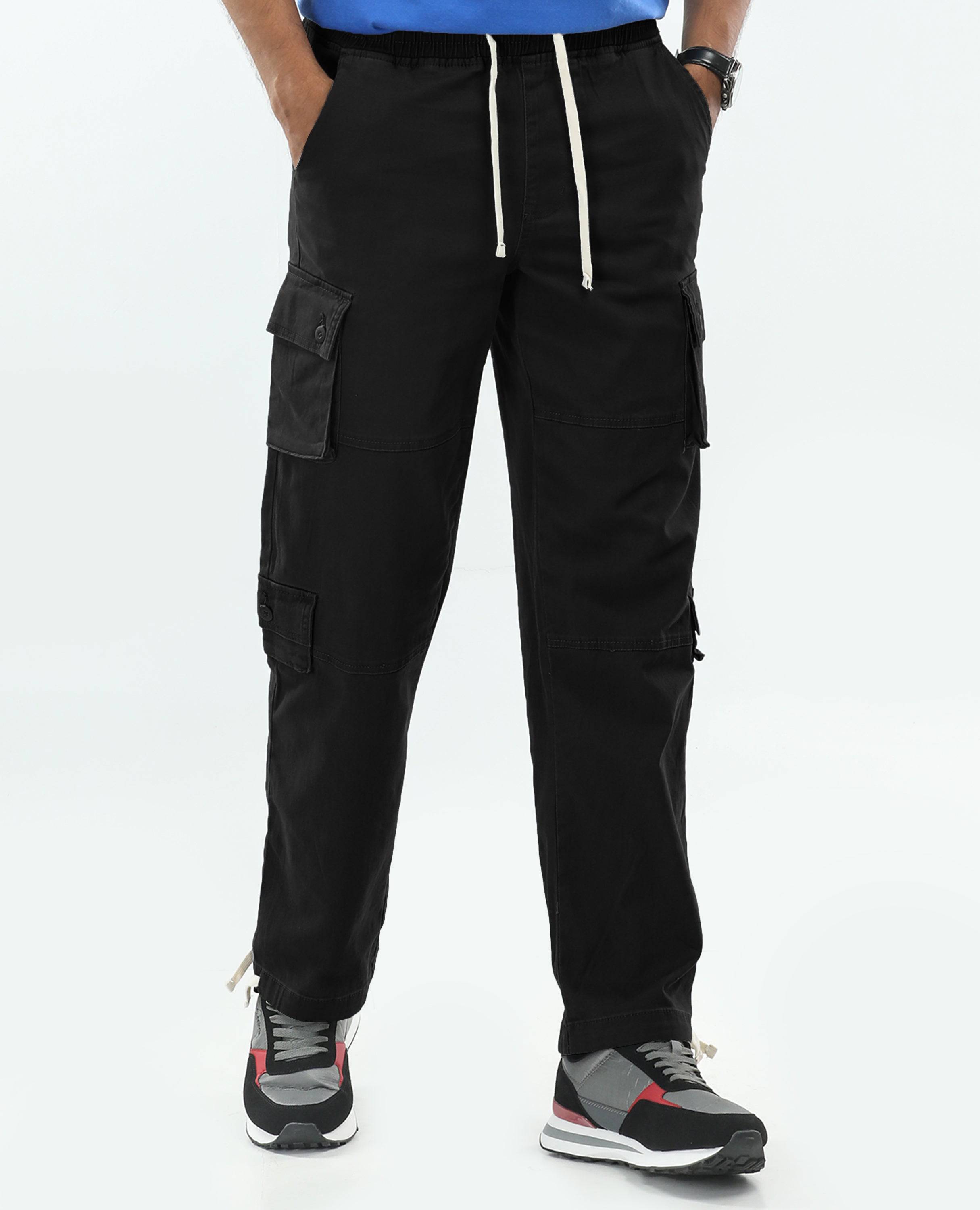 Men_s_Cargo_Pants_FineLook_-_Stylish_Comfortable_Functional_black color_left side picture