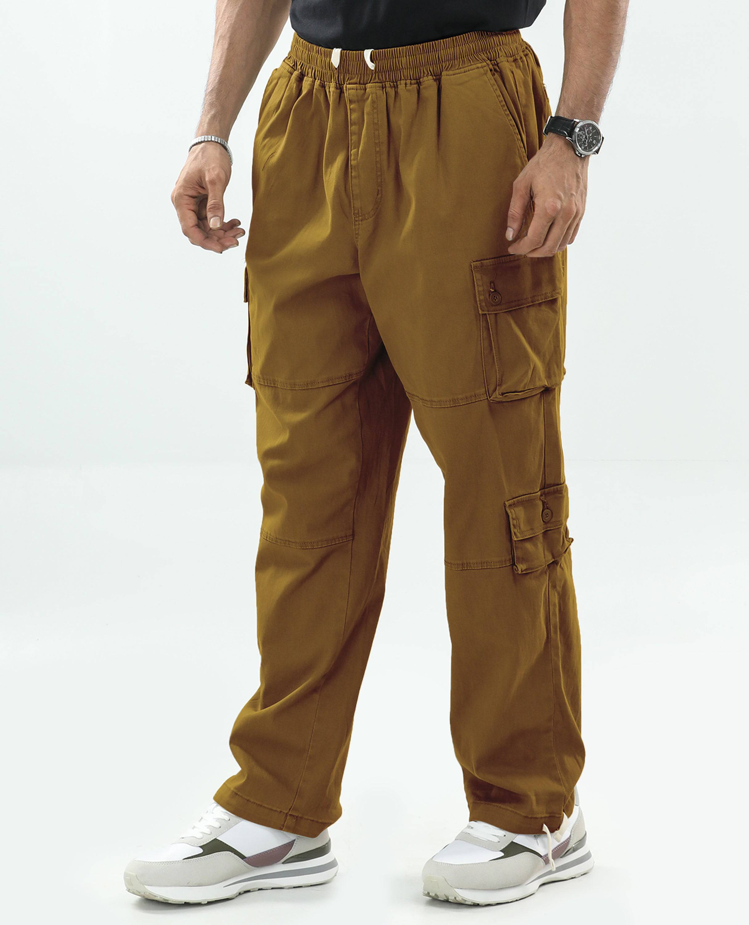 Men_s_Cargo_Pants_FineLook_-_Stylish_Comfortable_Functional_golden brown color_ left side pose picture