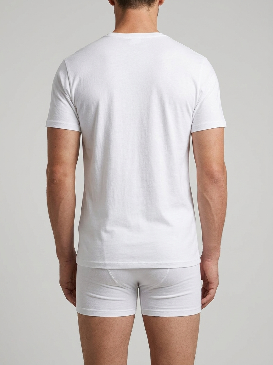 Men's Cotton V-Neck Undershirt – Classic White Base Layer