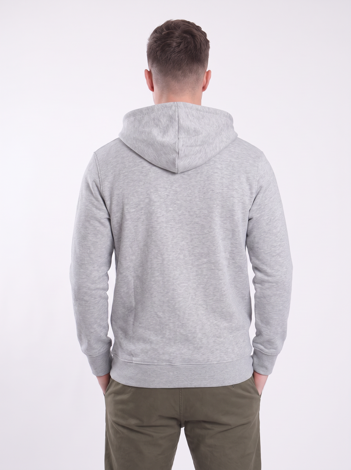 Men's Full-Zip Logo Hoodie – Casual Fleece Zip-Up Sweatshirt with Pockets